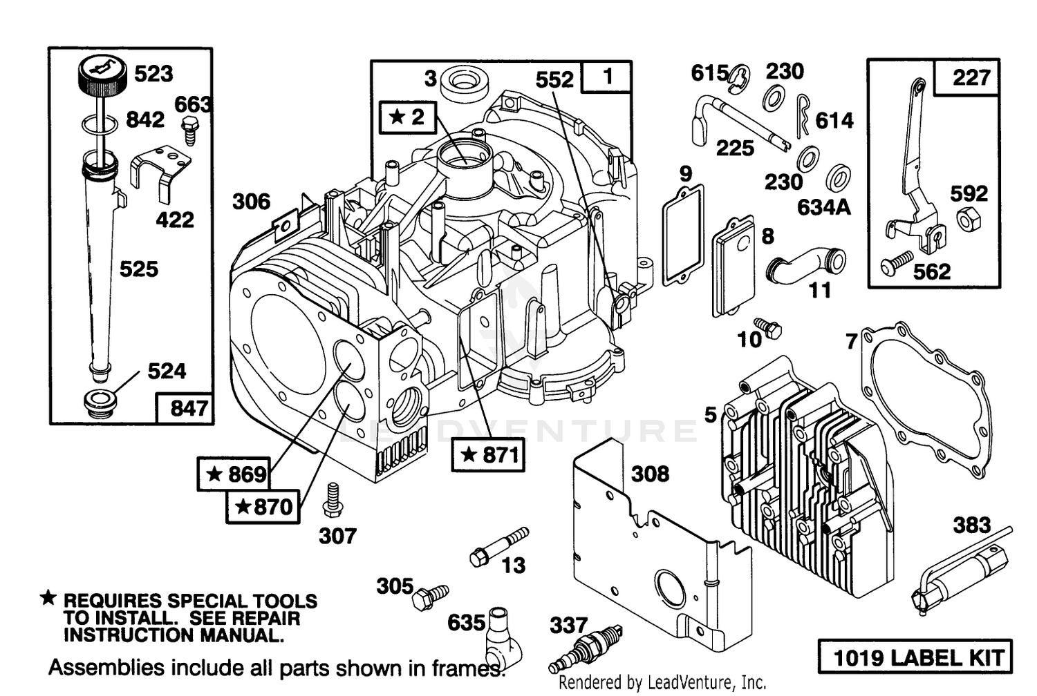 Engine Briggs  Stratton Model 283707-0156-01