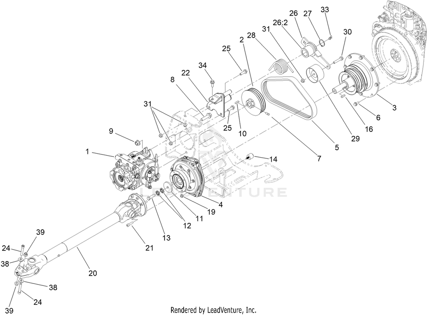 Pump, Driveshaft and Clutch Assembly