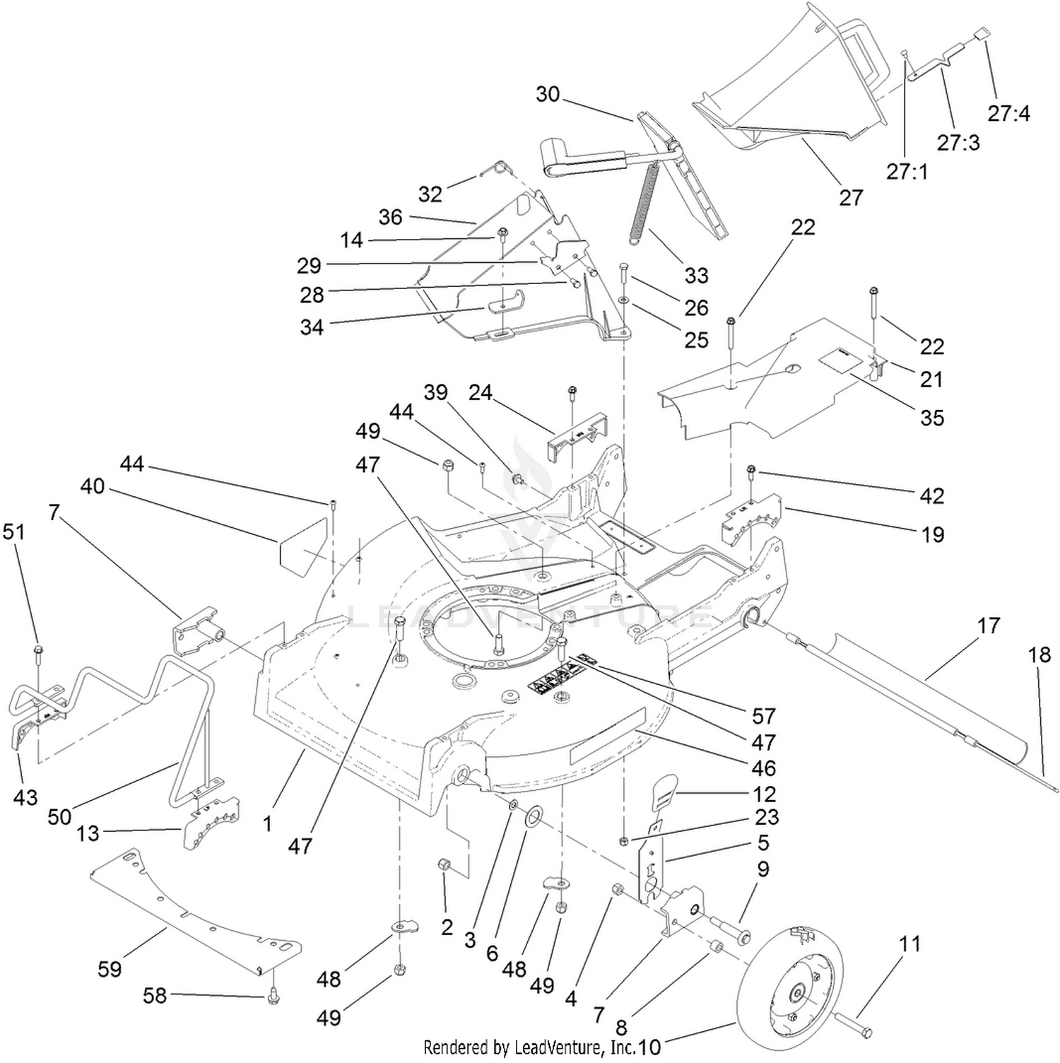 Housing, Chute and Wheel Assembly