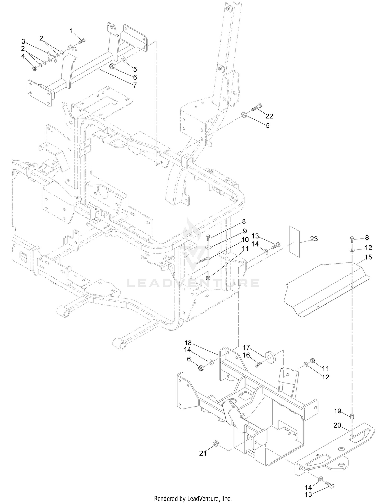 Central Bar and Rear Axle Frame Assembly