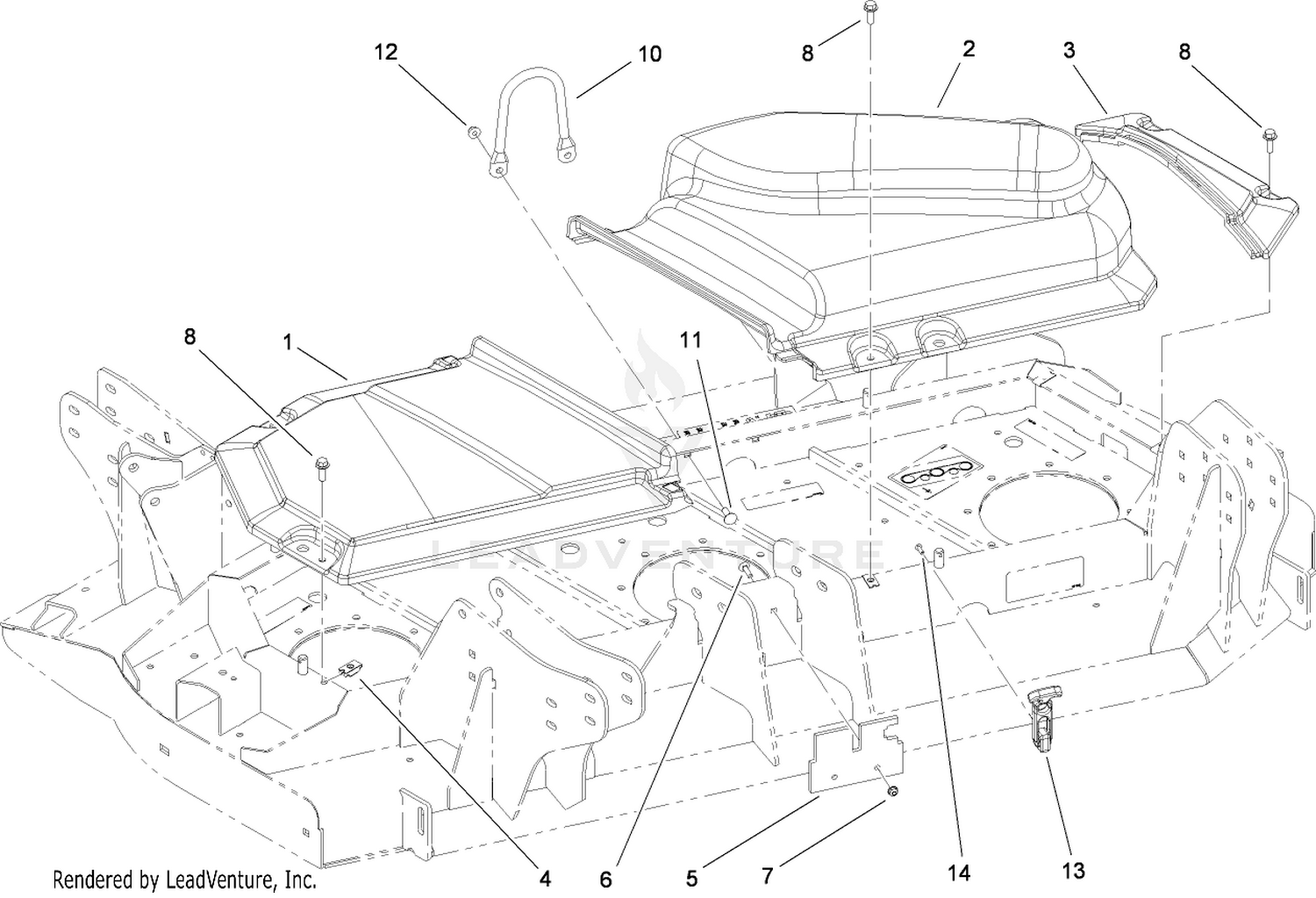 Left Deck  Belt Cover Assembly