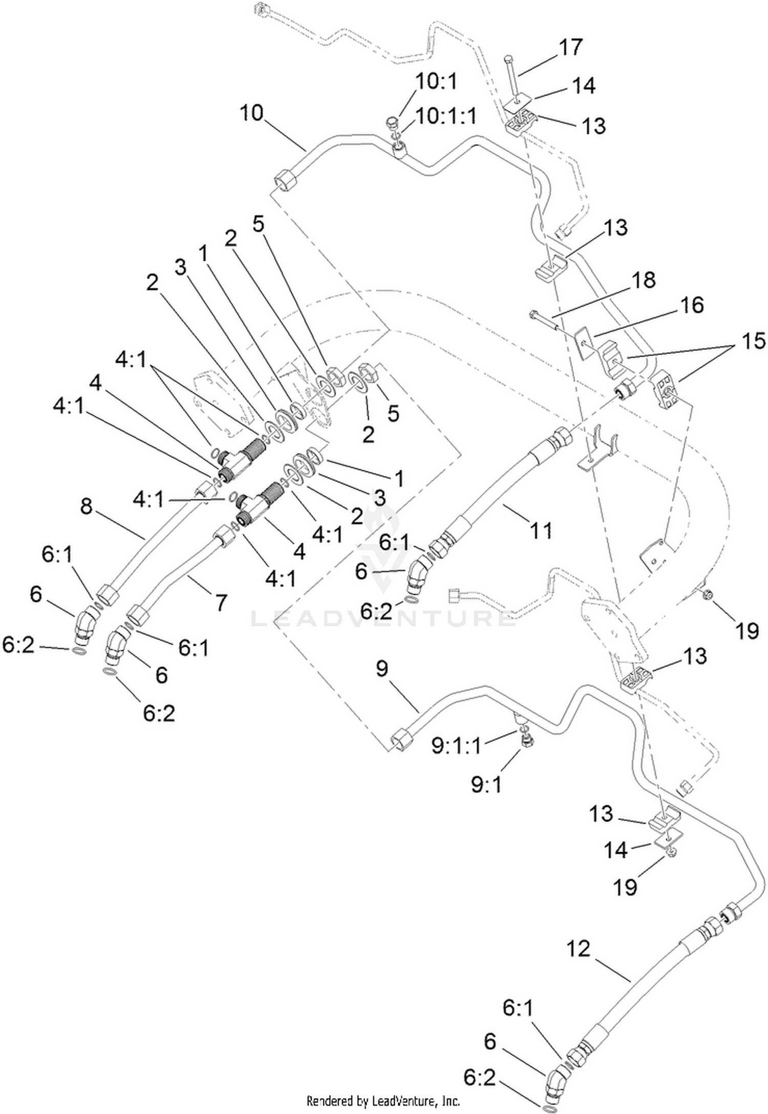 Traction Drive Hydraulic Line Assembly