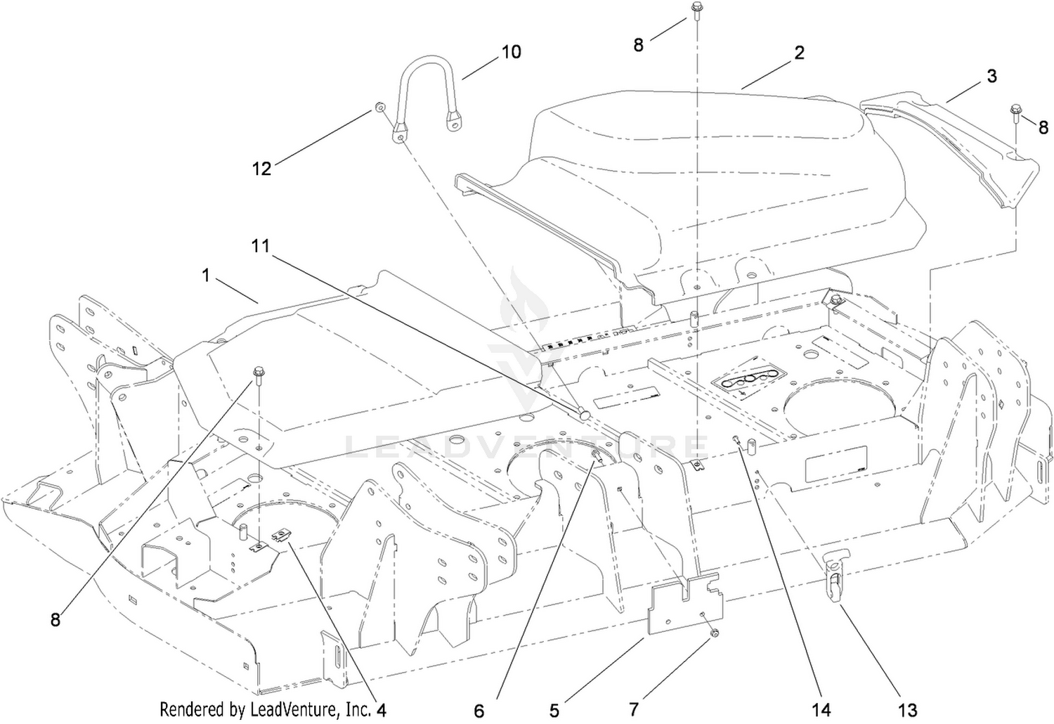 Left Deck  Belt Cover Assembly