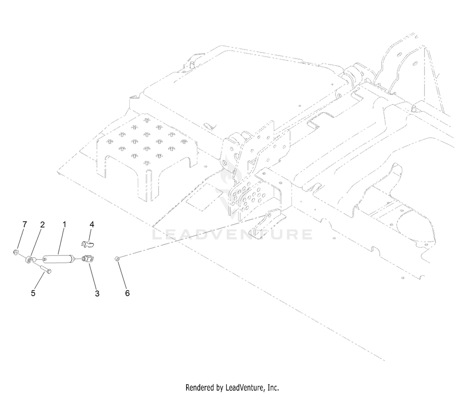 Center Front Deck Transport Damper Assembly
