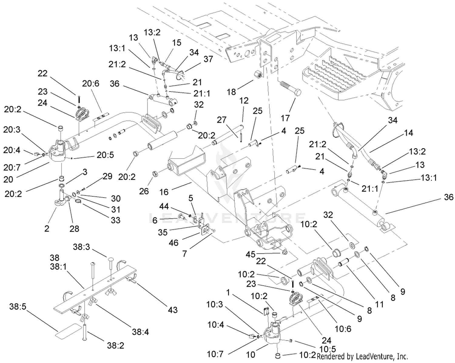 Front No. 4 and No. 5 Lift Arm Assembly