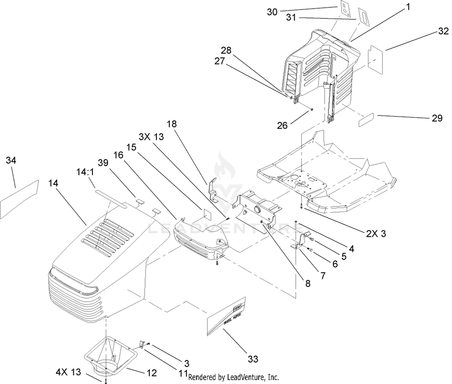 Hood and Tower Assembly