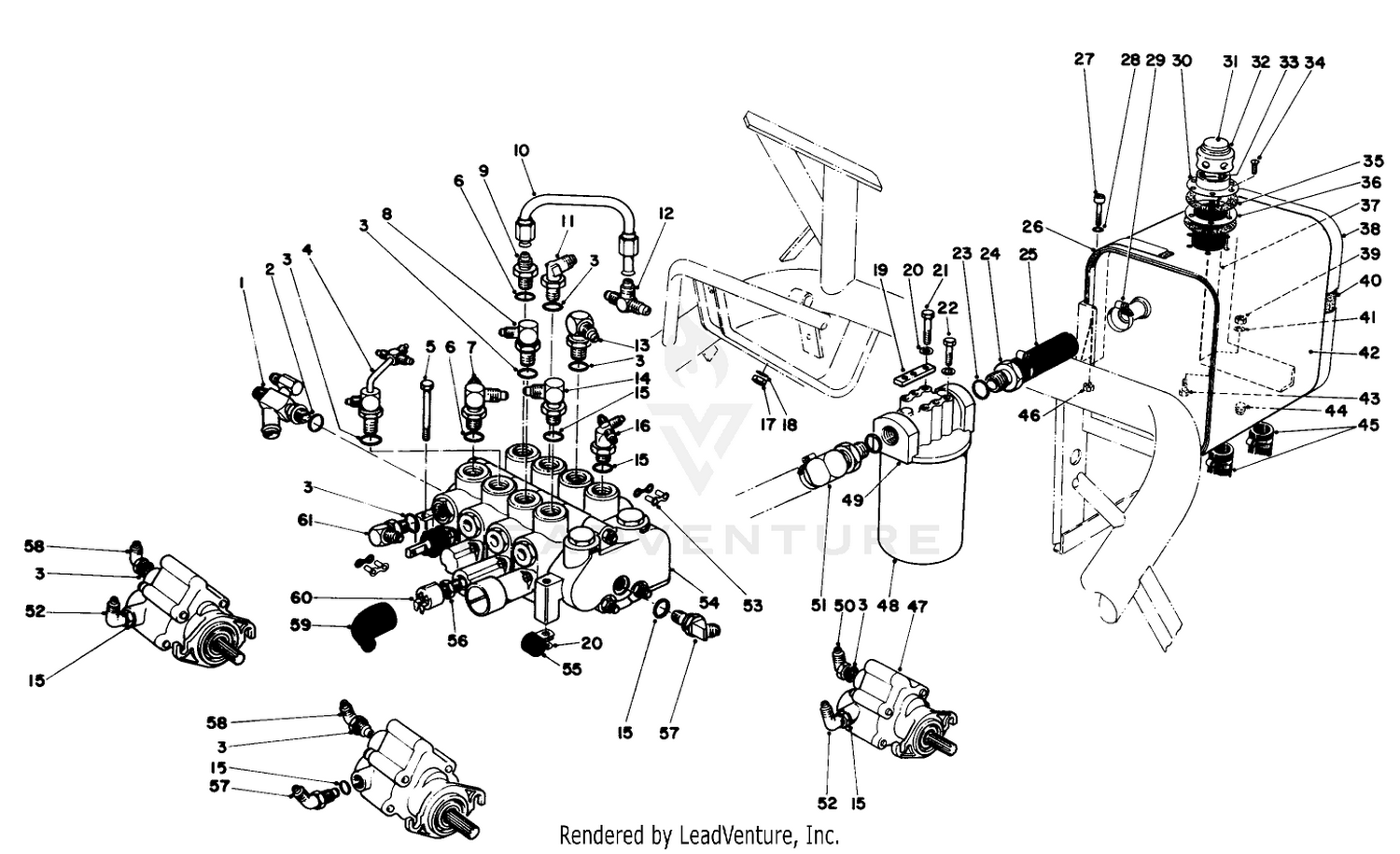 Valve Bank And Hydraulic Reservoir Assembly