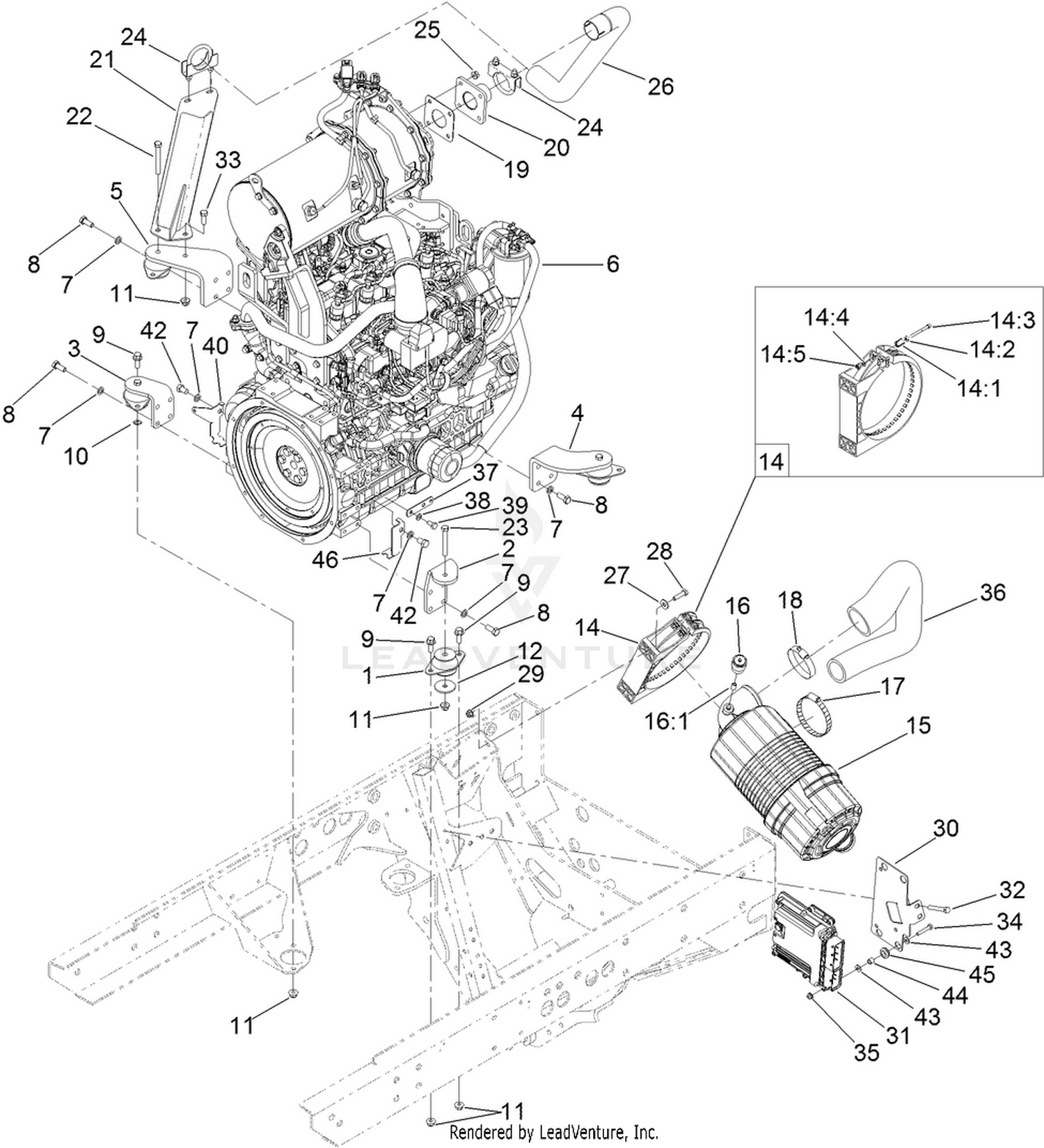 Engine and Air Cleaner Assembly