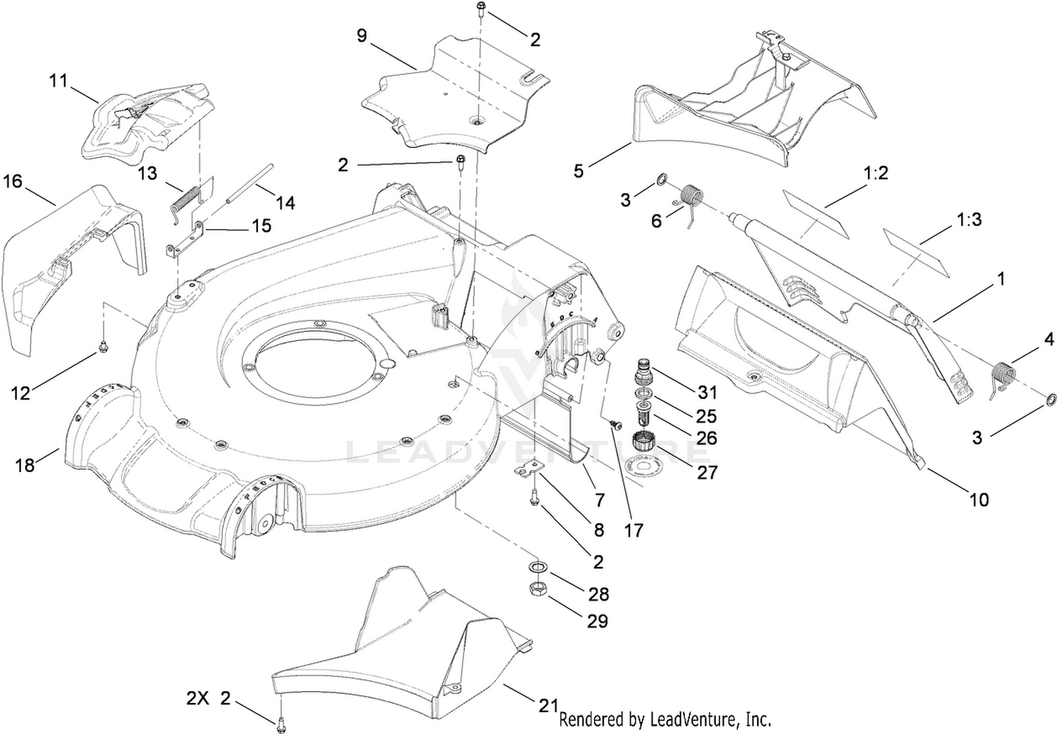 Deck Housing and Rear Door Assembly