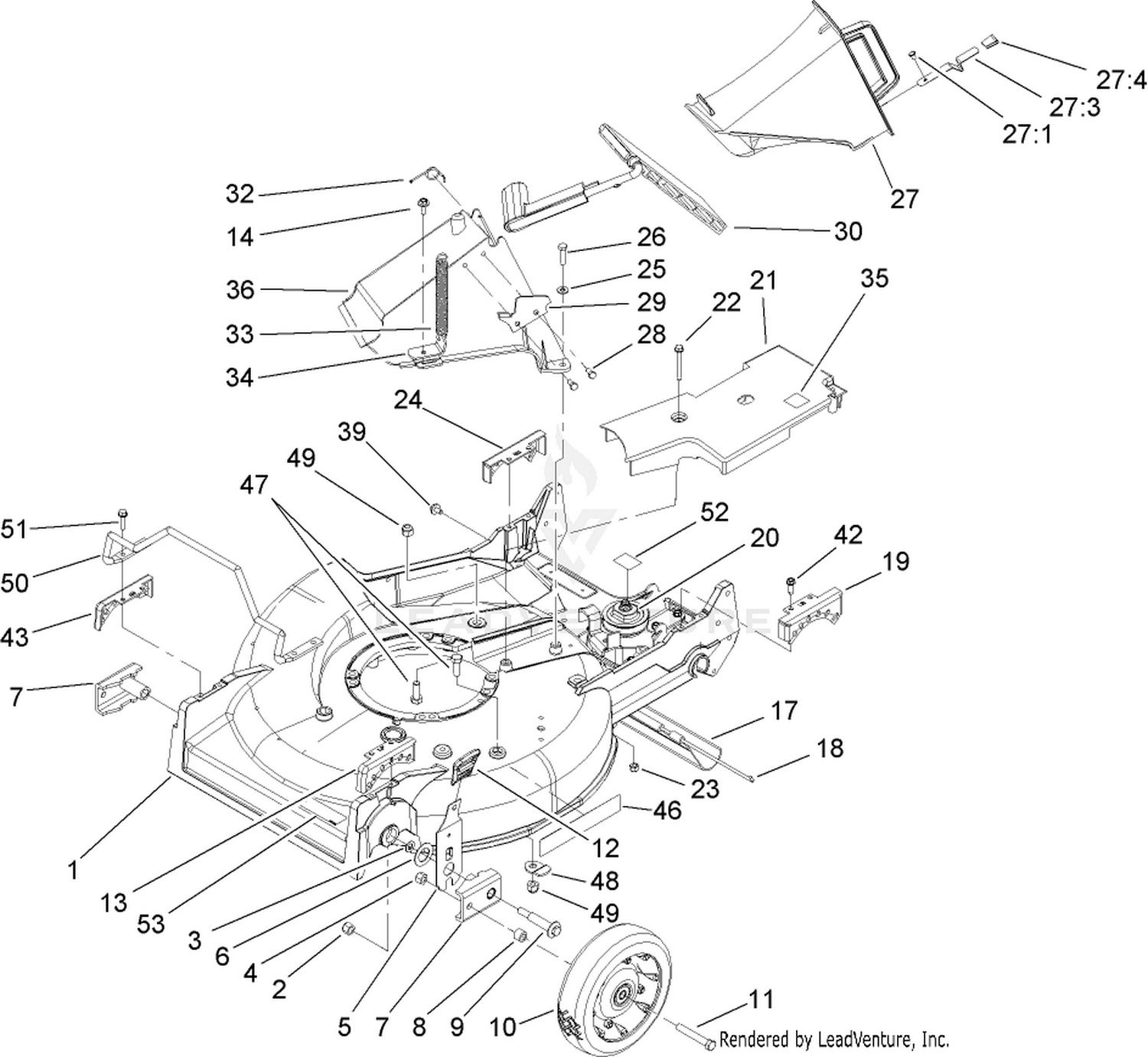 Housing, Chute and Wheel Assembly