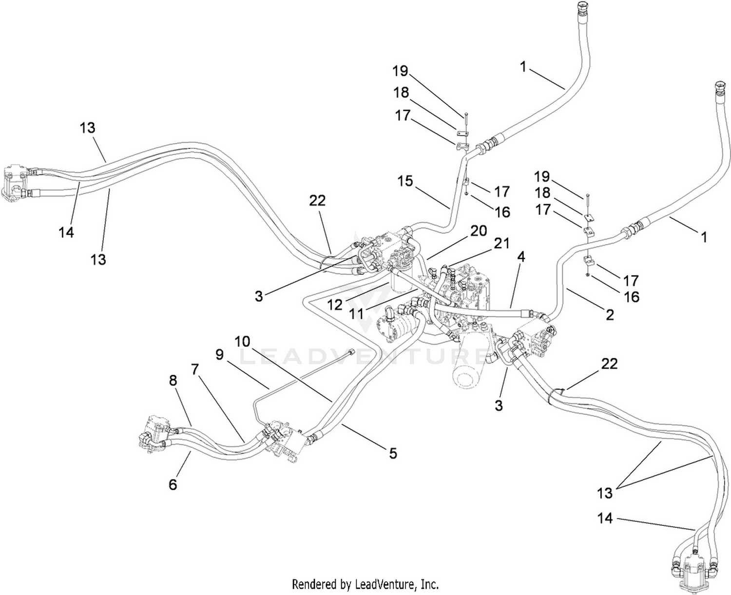 PTO Hydraulic Plumbing Assembly