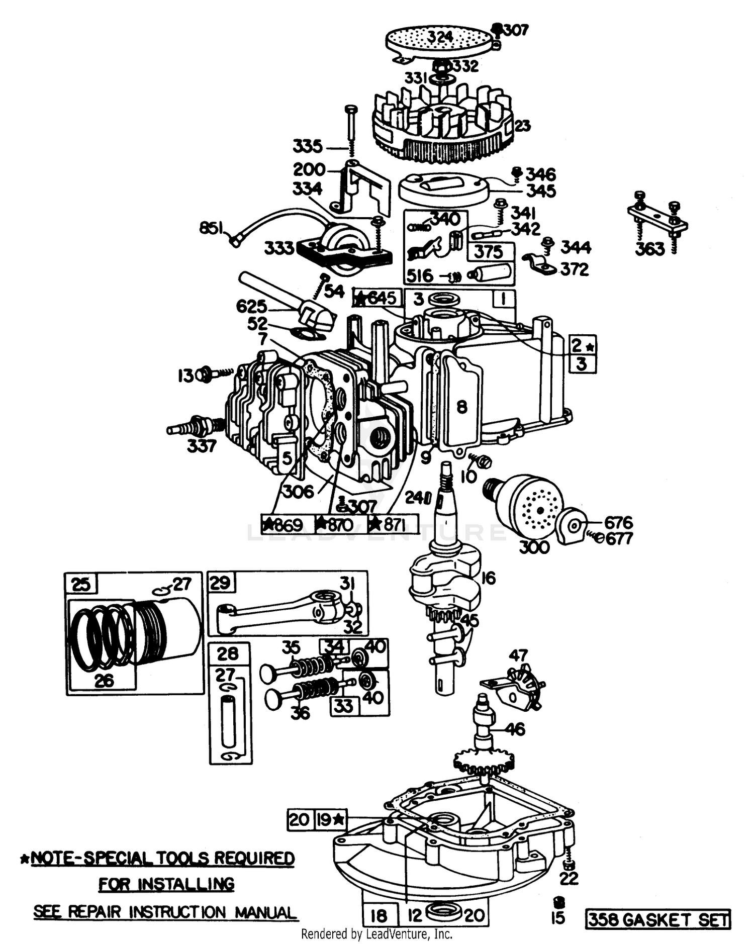 Engine Briggs  Stratton Model 92908-1956-02
