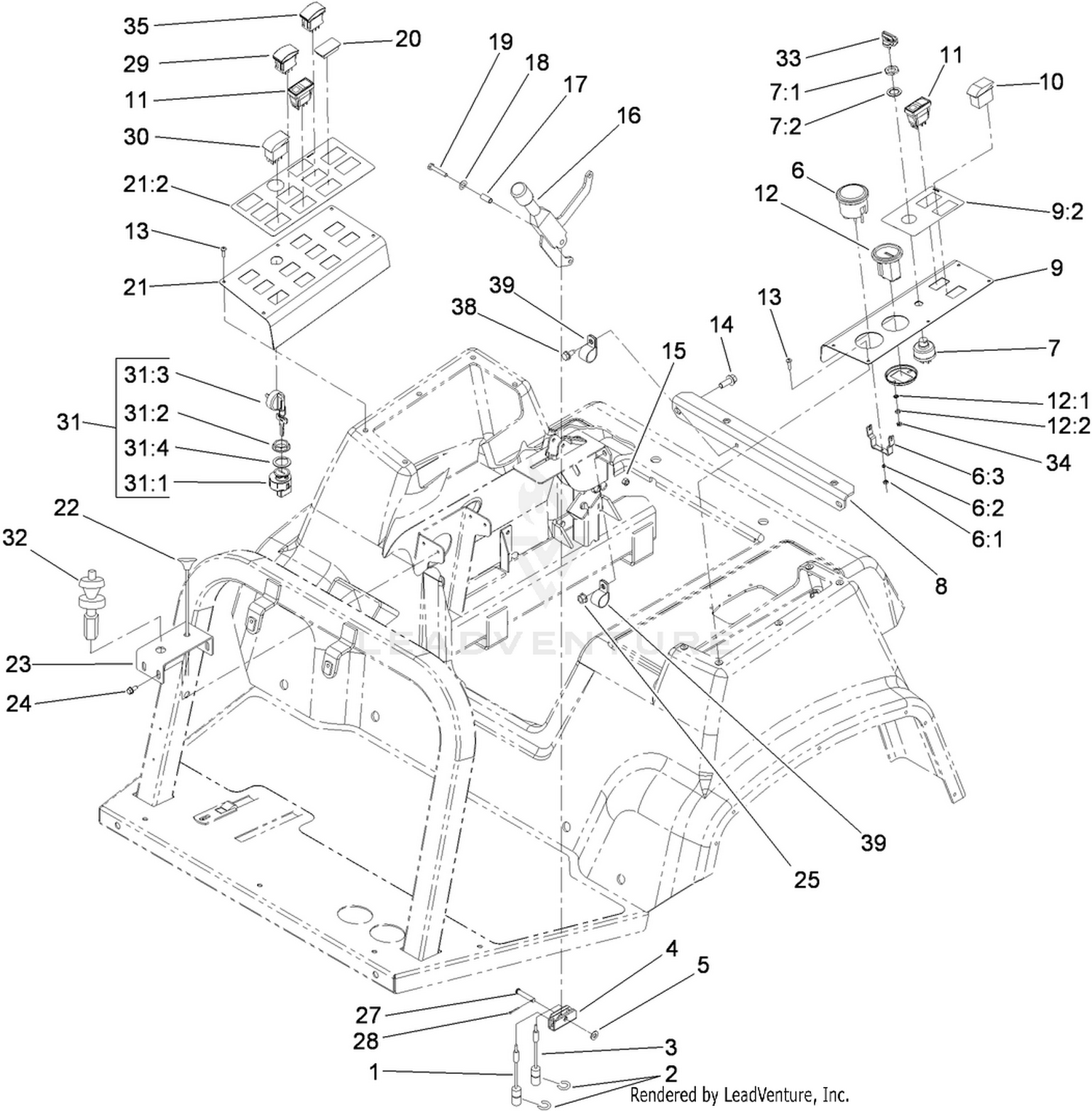Parking Brake and Console Assembly