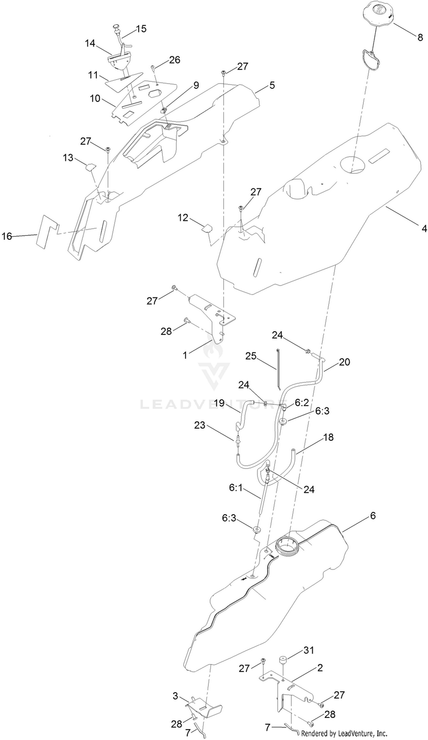 Body Styling and Fuel Tank Assembly