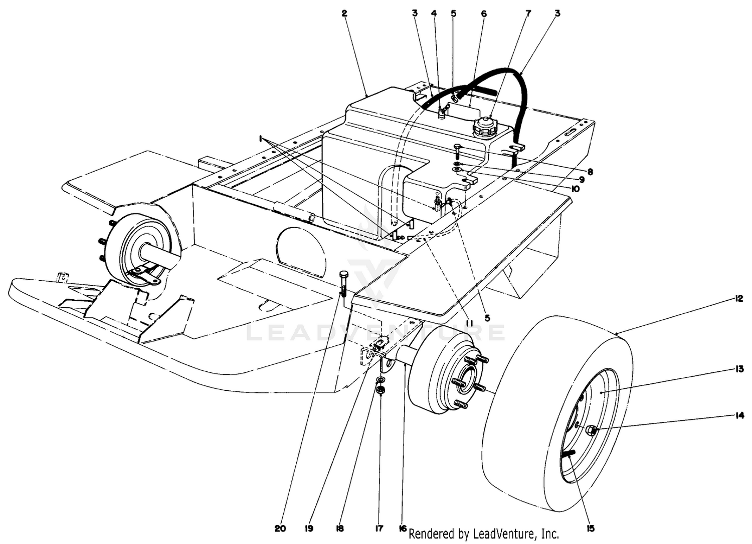 Gas Tank And Axle Assembly