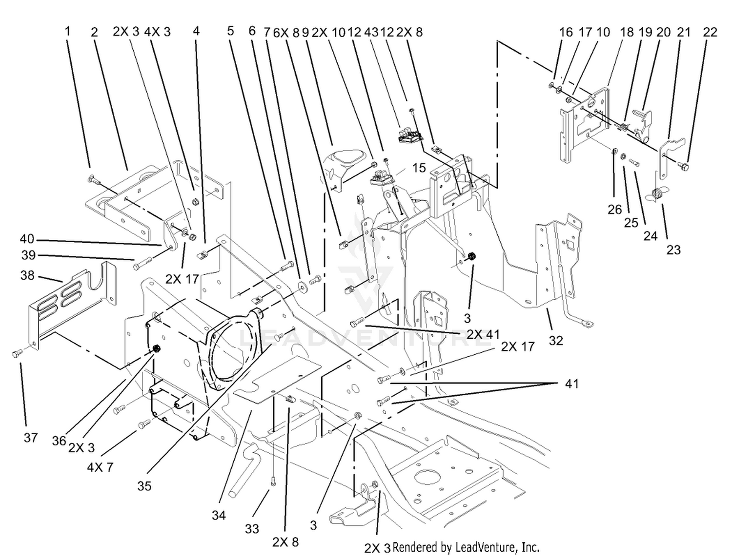 Steering Tower and Fuel Tank Support Assembly