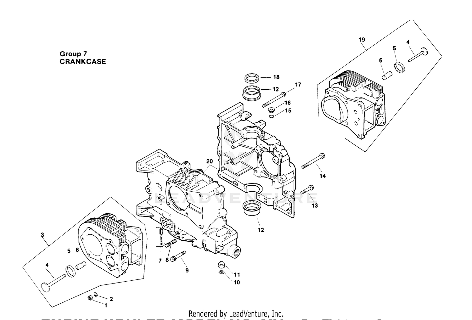 Crankcase-Engine Kohler Model No. Mv16s-Type Ps56519