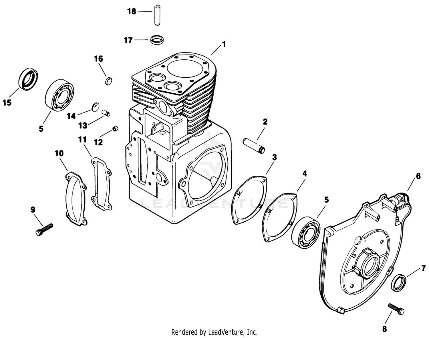 Crankcase-Engine Assy.-Kohler Model No. M16s-711533