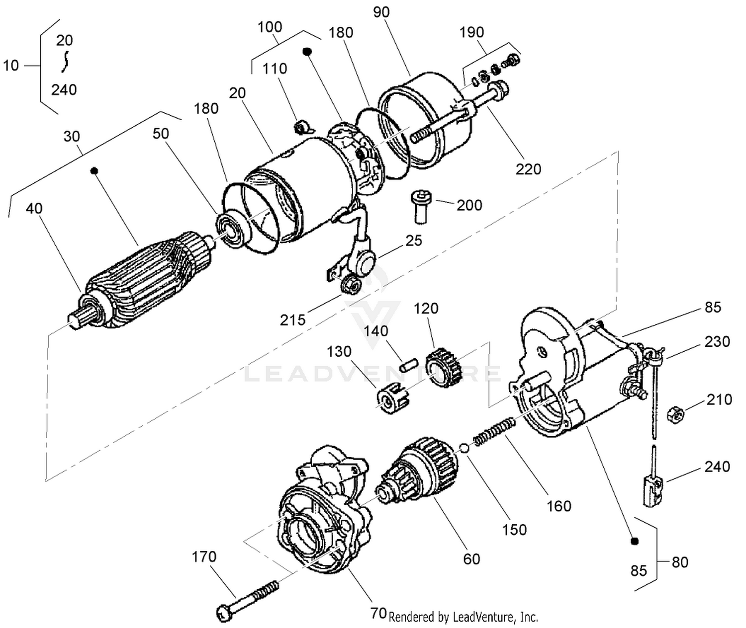 Starter (Component Part) Assembly No. 98-9705