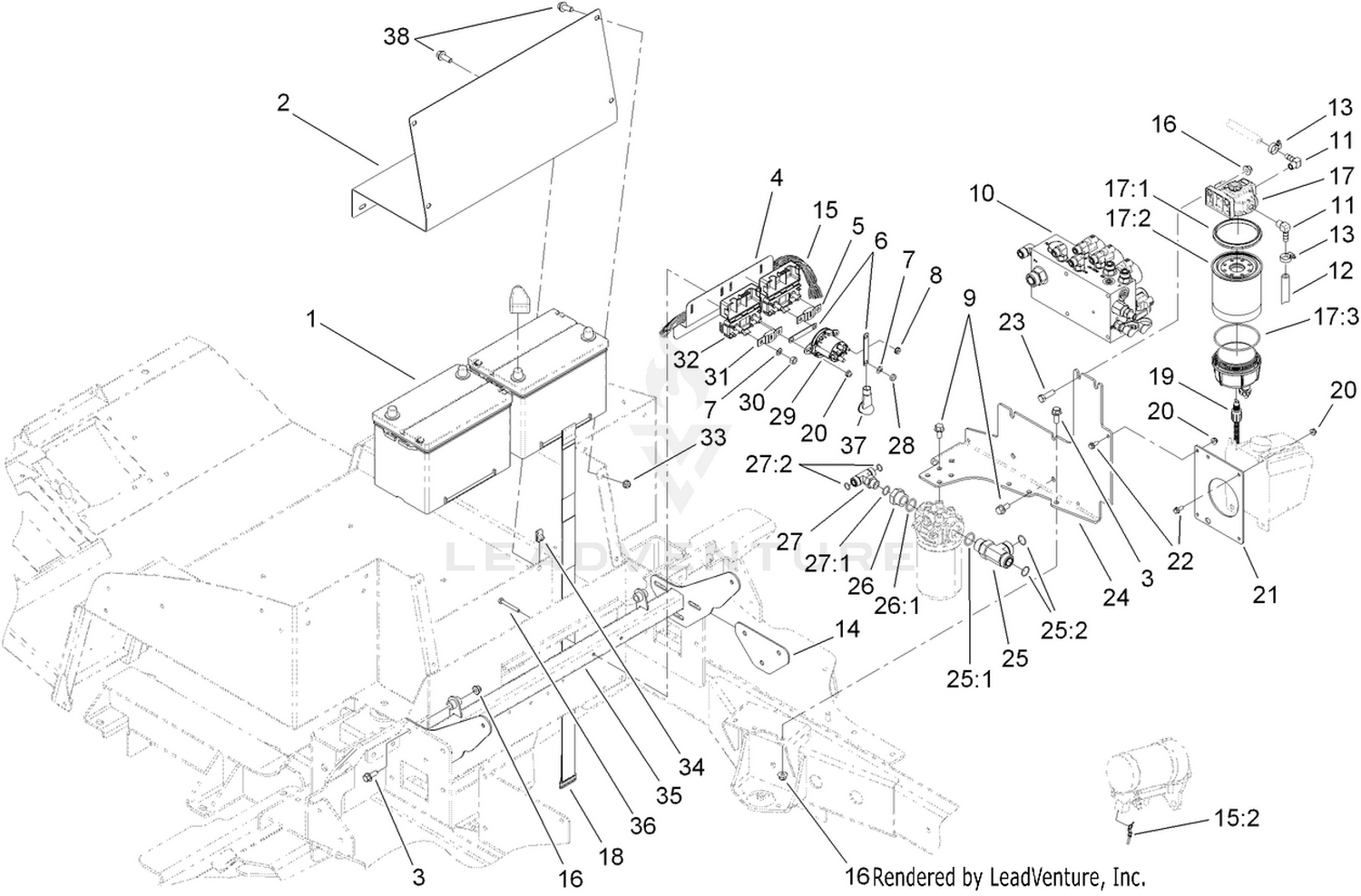 Battery and Lift Manifold Assembly