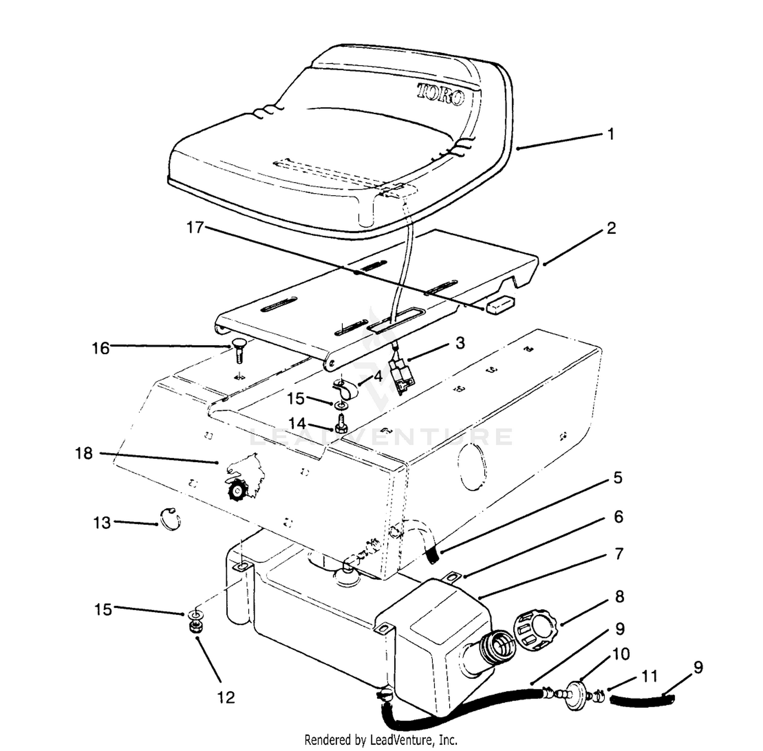 Seat  Gas Tank Assembly