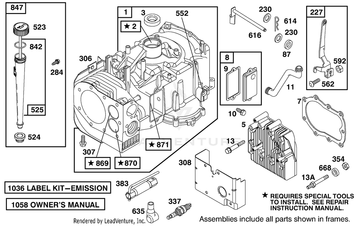 Engine Briggs  Stratton Model 28m707-1182-E1