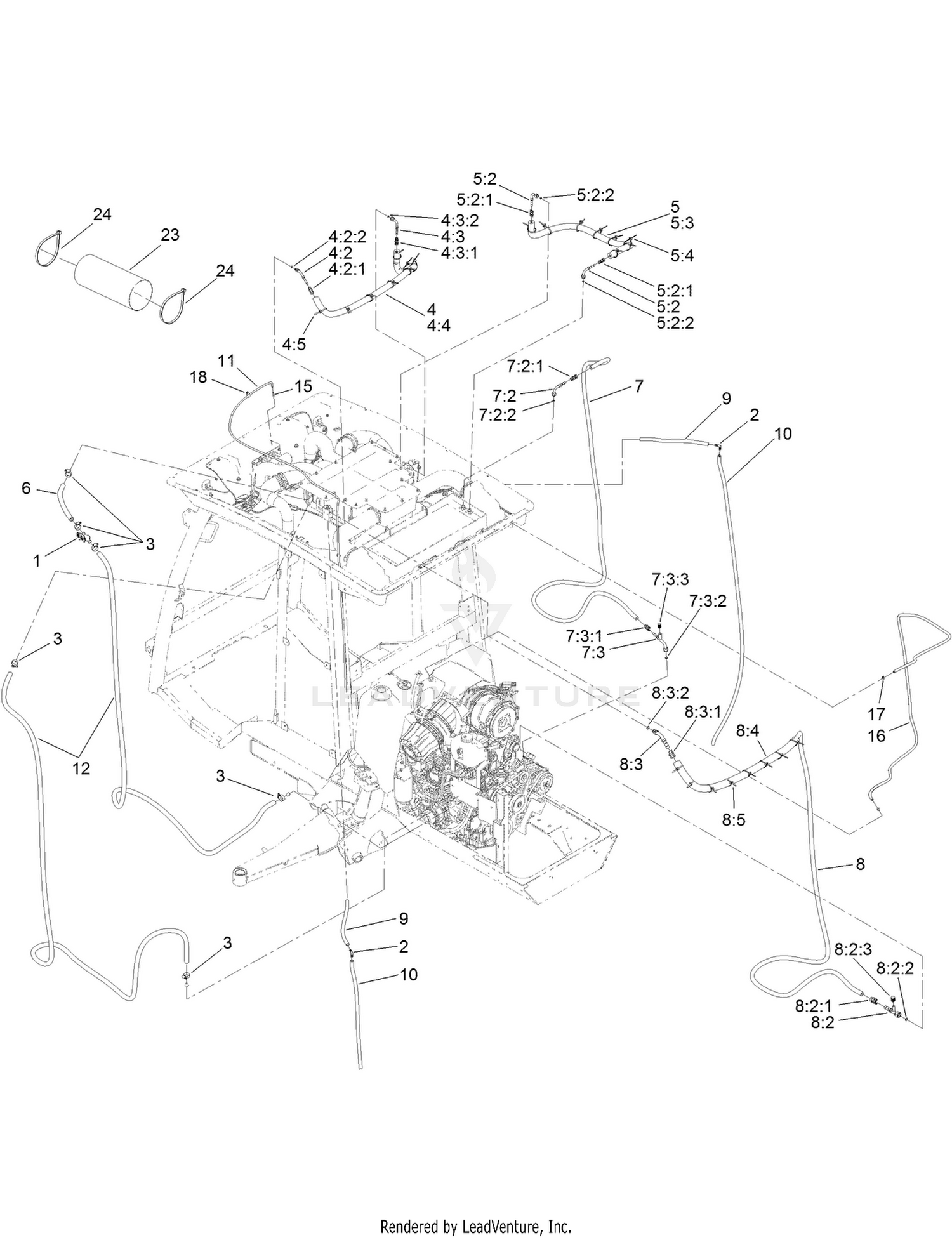 Engine Hose Routing Assembly