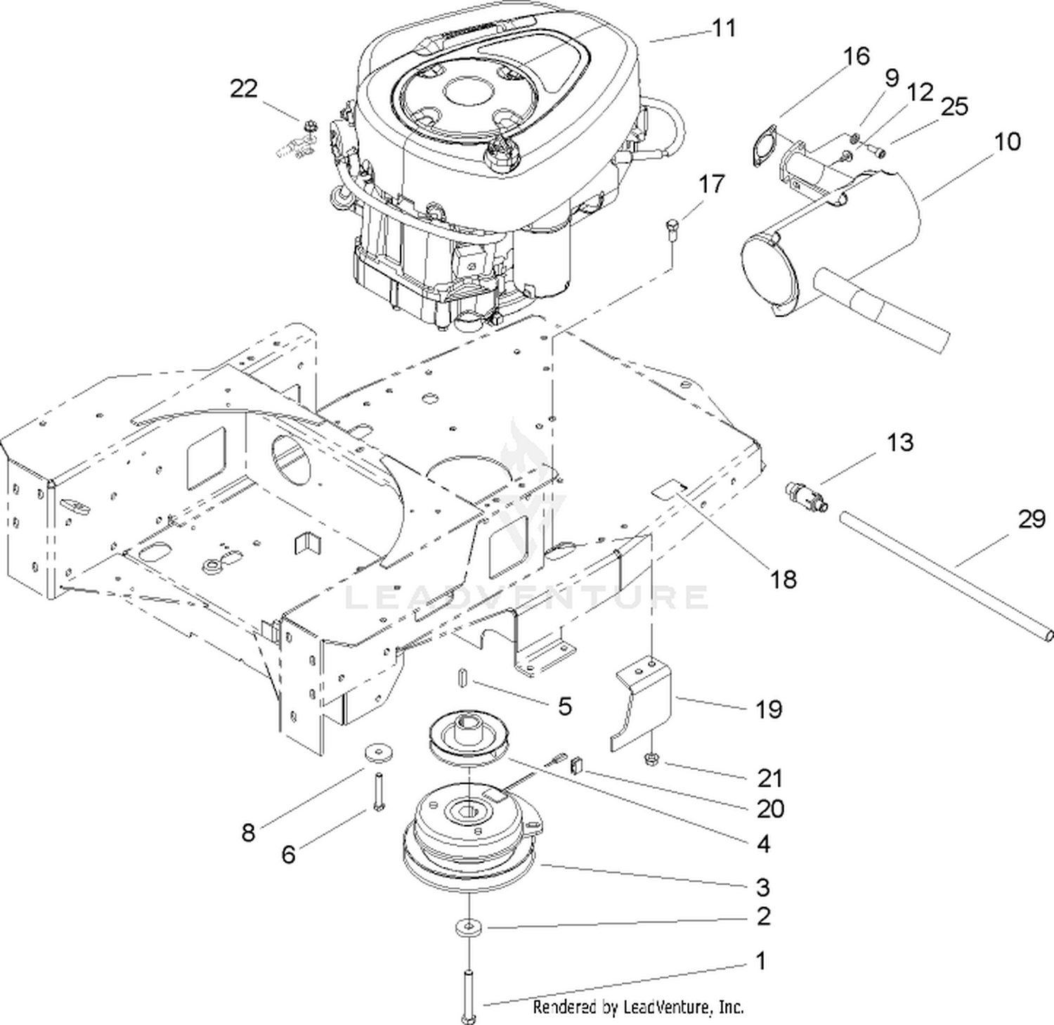 Engine and Clutch Assembly
