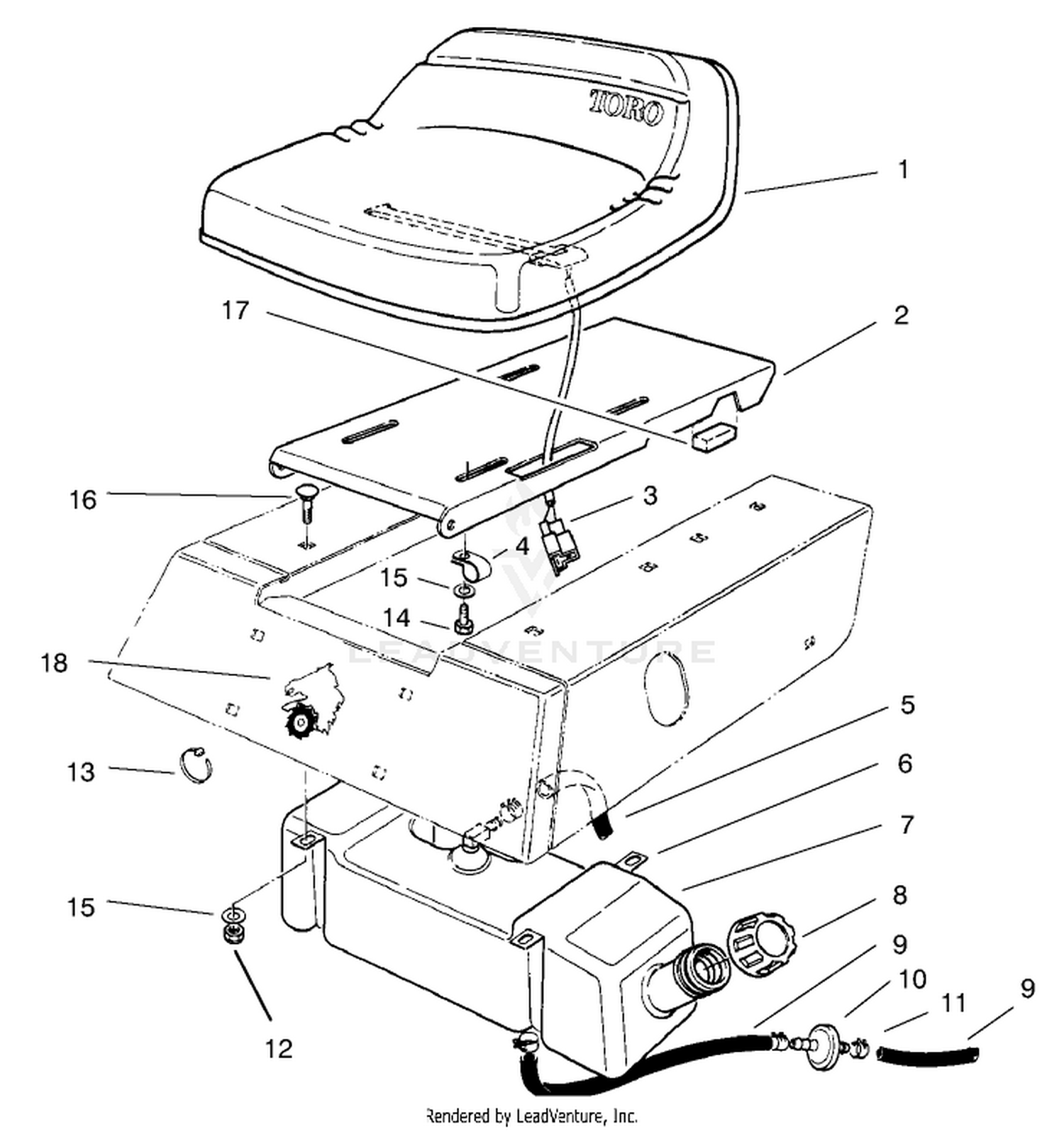 Seat  Gas Tank Assembly