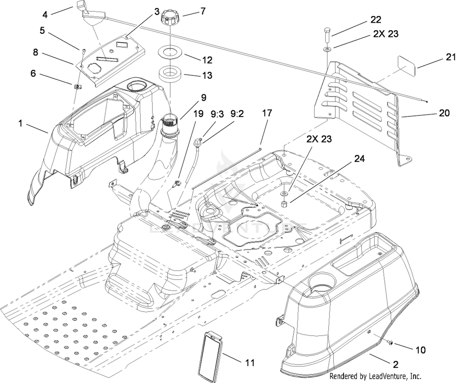 Styling and Fuel System Assembly