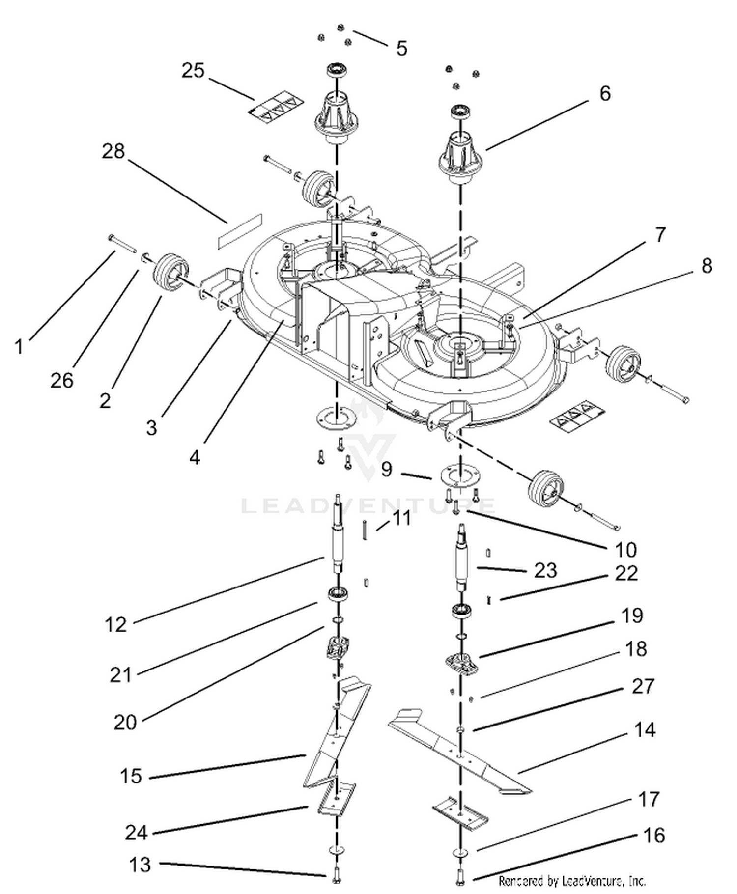 Cutting Pan, Mower Housing Assembly