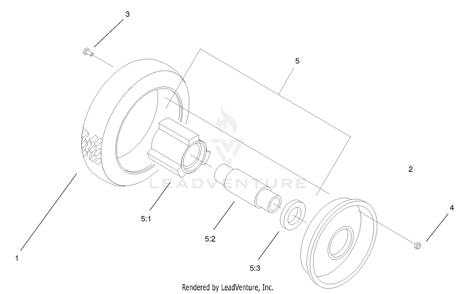 Front Wheel  Tire Assembly No. 53-7720