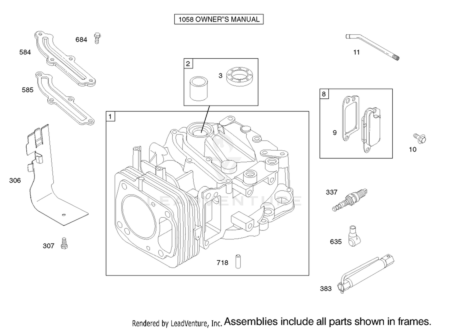 Cylinder Assembly Engine Briggs and Stratton Model 122602-0111-E1