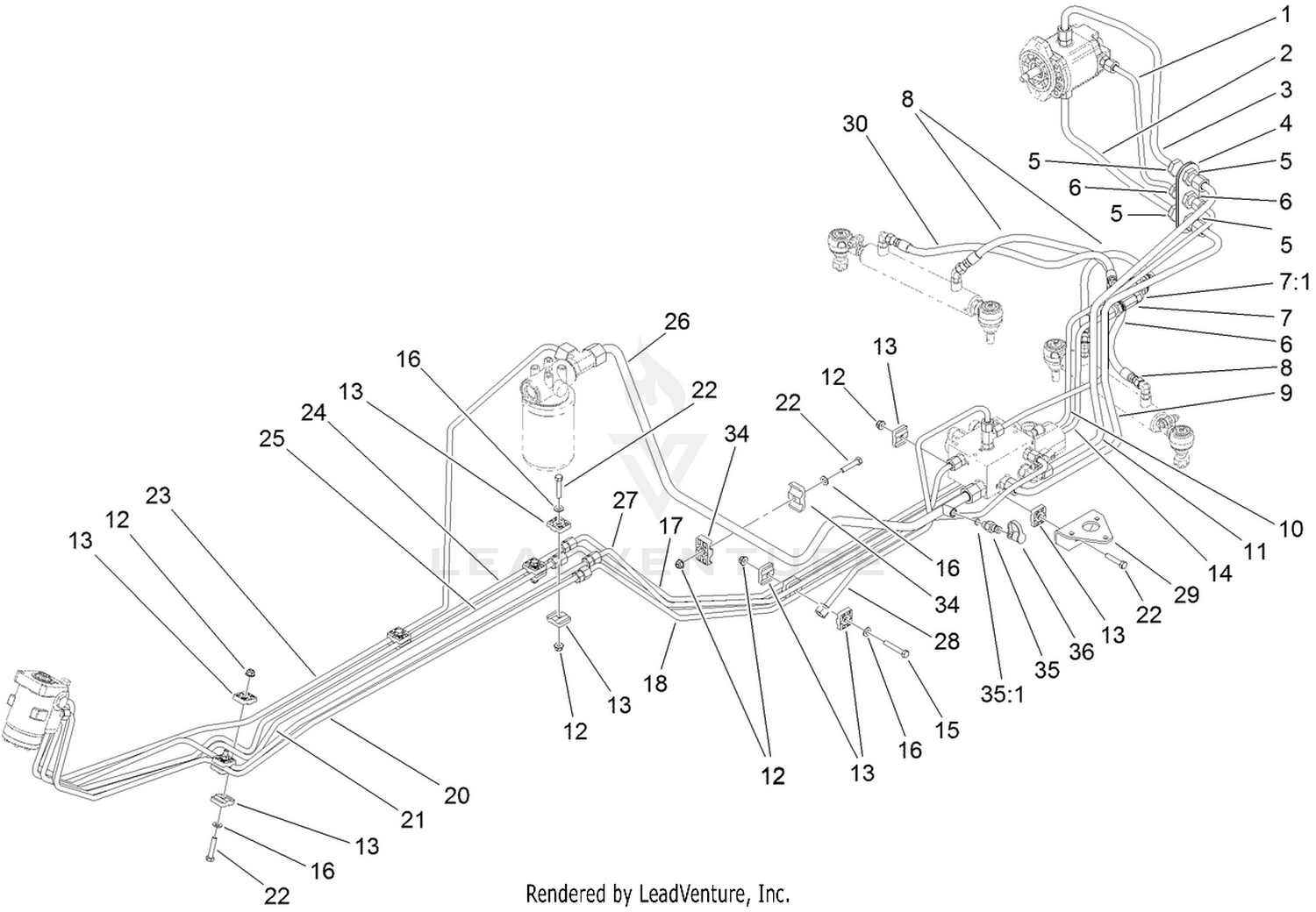 Steering Hydraulic Plumbing Assembly