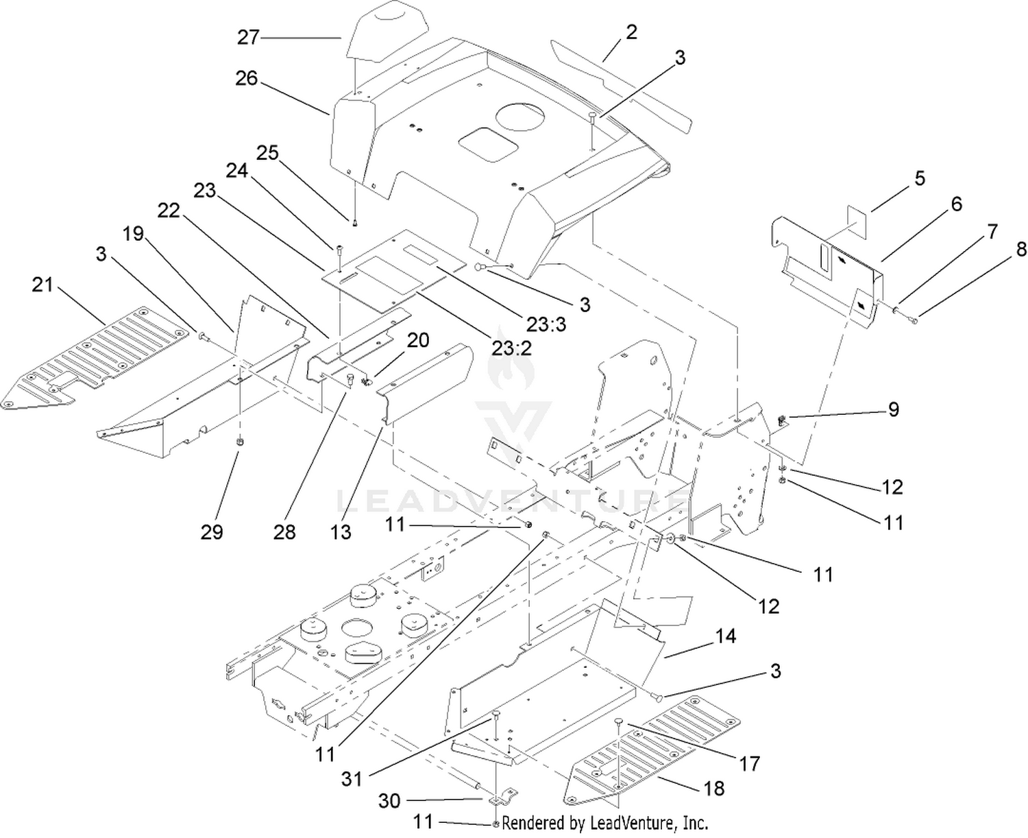 Fender and Footrest Assembly