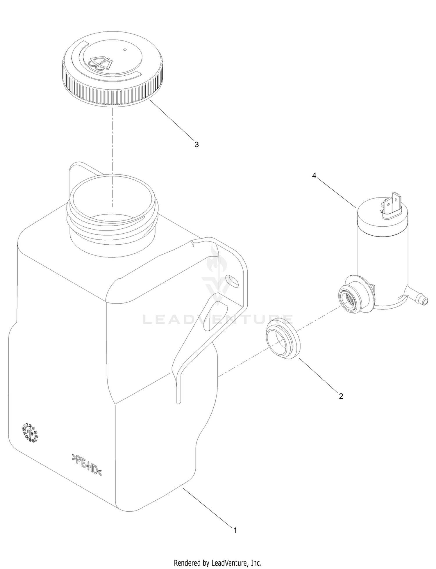 Washer Fluid Tank Assembly No. 140-6665