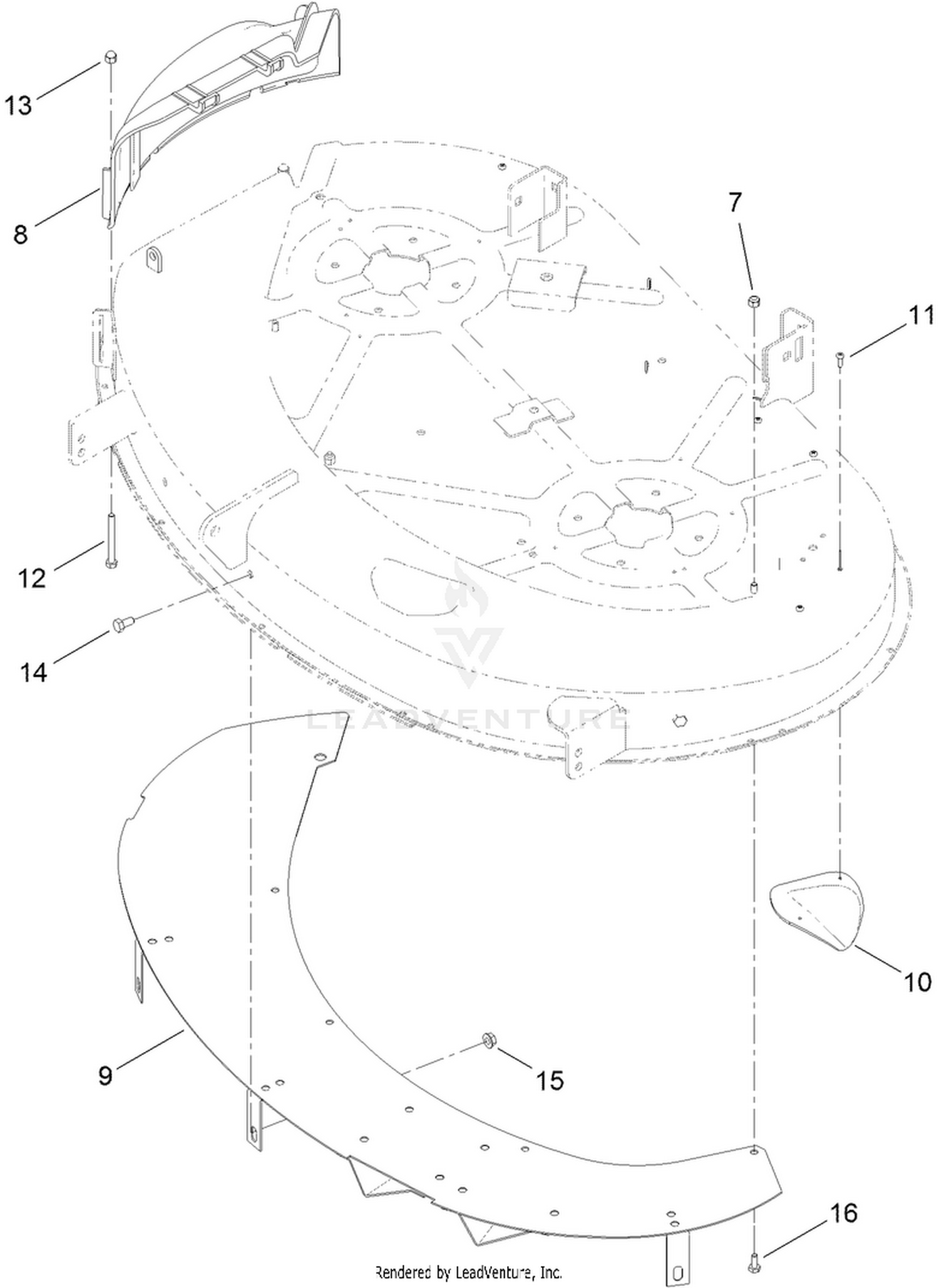 42 Inch Deck Baffle Assembly