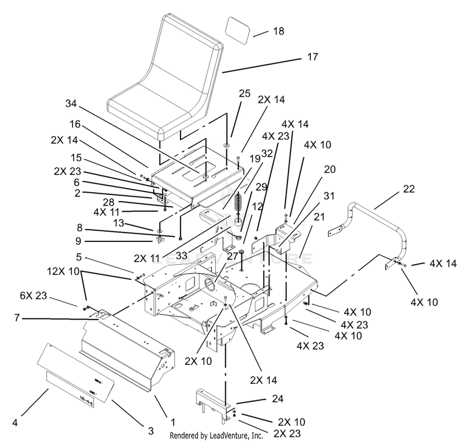 Main Frame and Seat Assembly