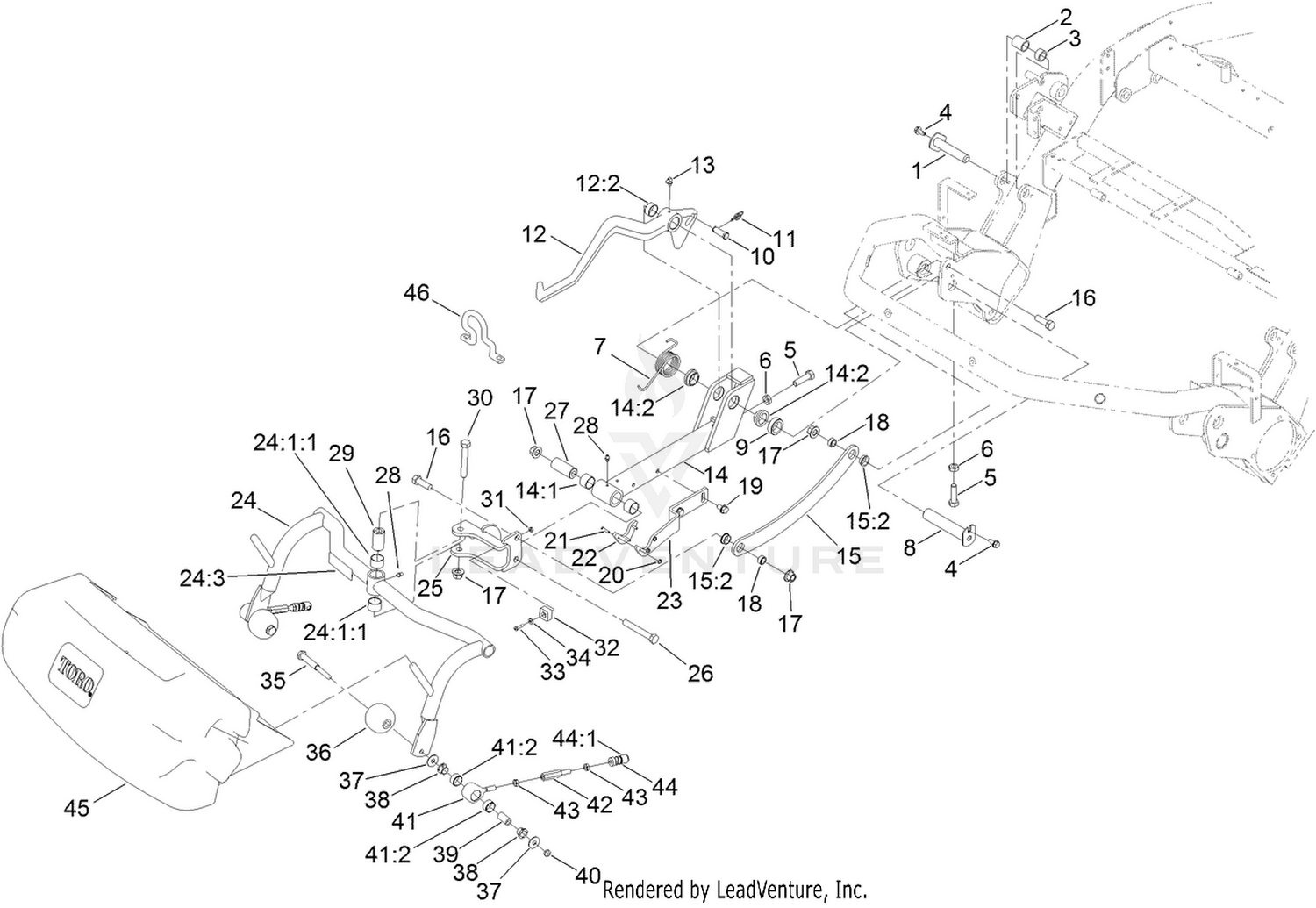 Right Cutting Unit Suspension Assembly