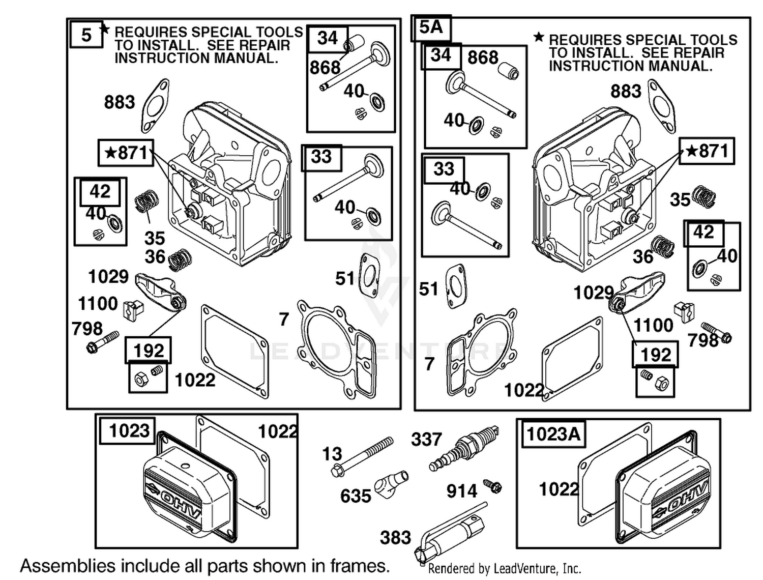 Cylinder Head Assembly Engine Briggs and Stratton Model 406777-0157-E1