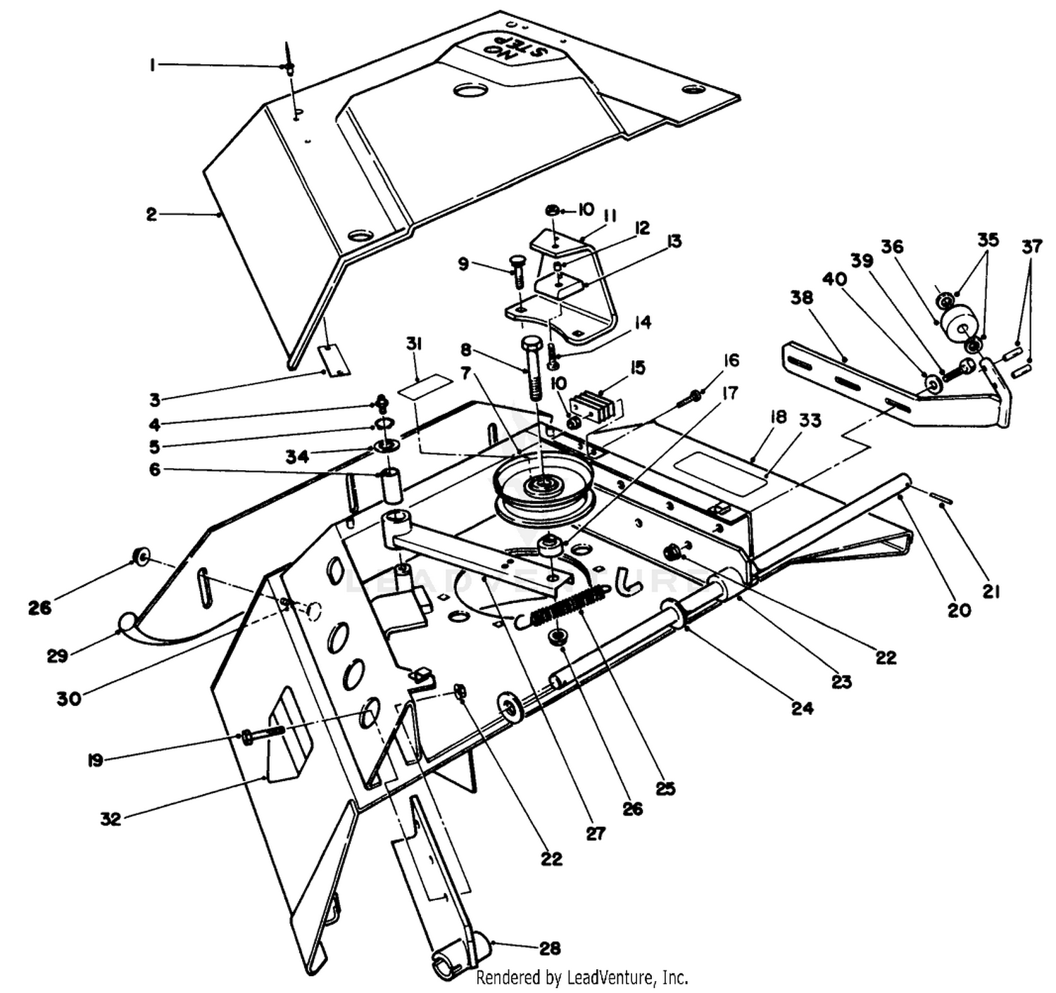 Center Deck Model No. 30592 Right Wing Assy.