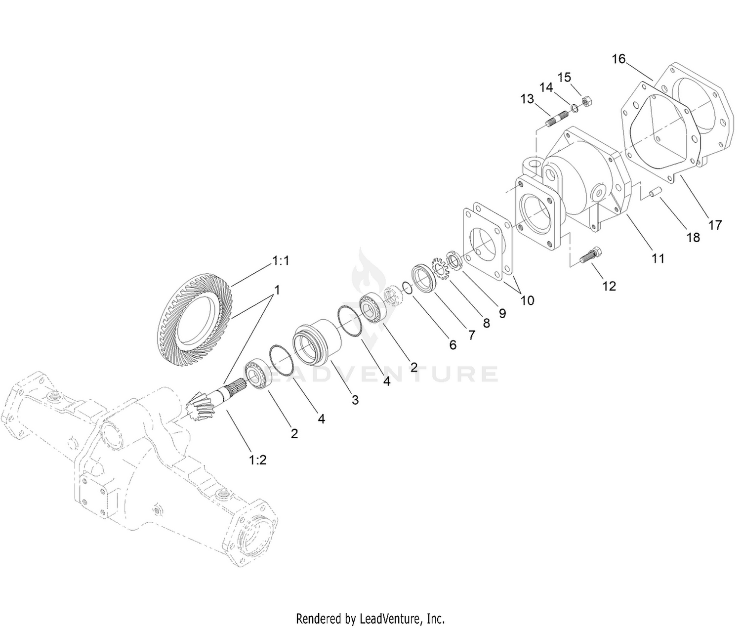 Bevel Pinion Shaft Assembly  Rear Axle Assembly No. 110-4750