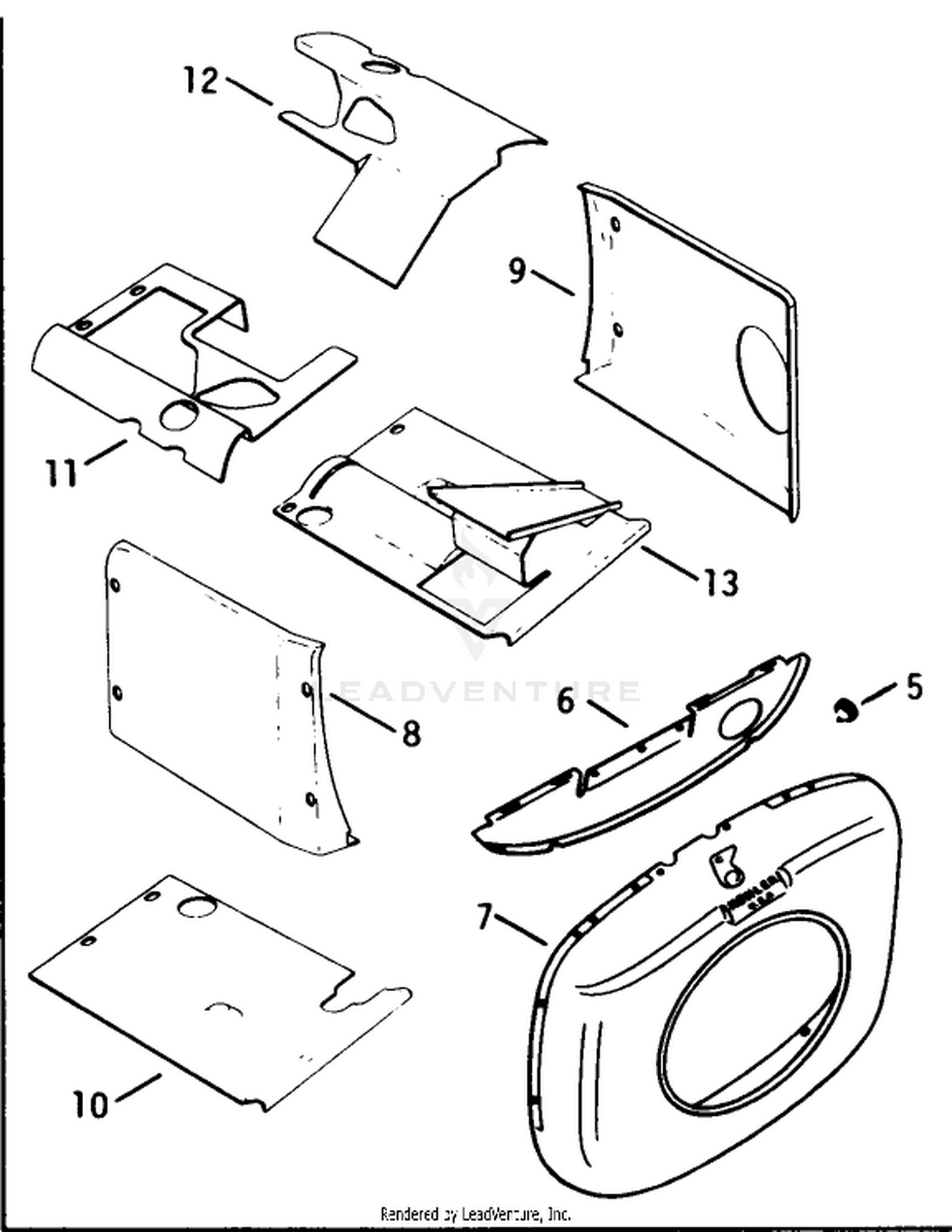 Engine Kohler Model No. K582gs Type No. Ps-36315 Baffles  Shroud-Group 2