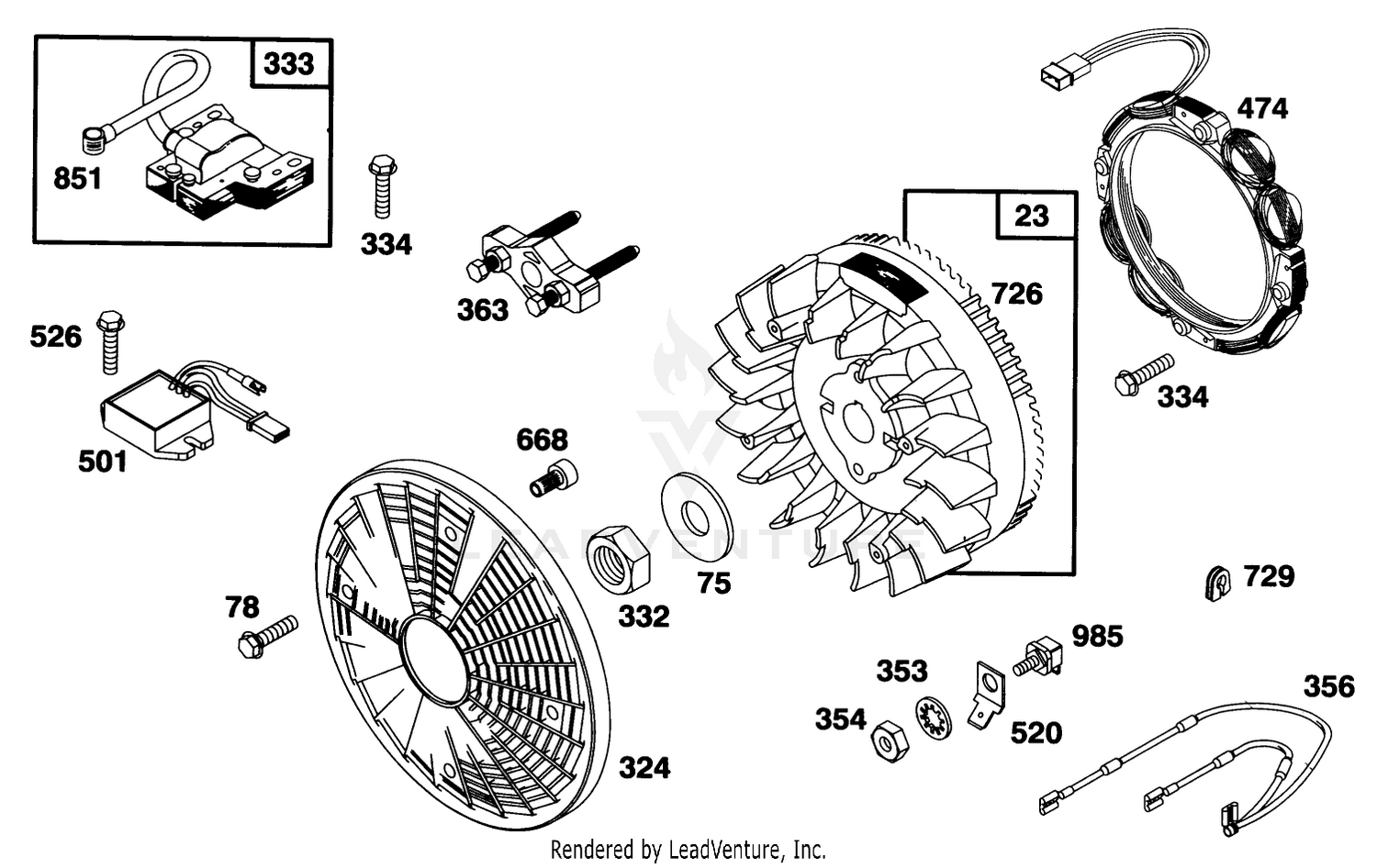 Engine Briggs  Stratton Model 303447-0411-01 8