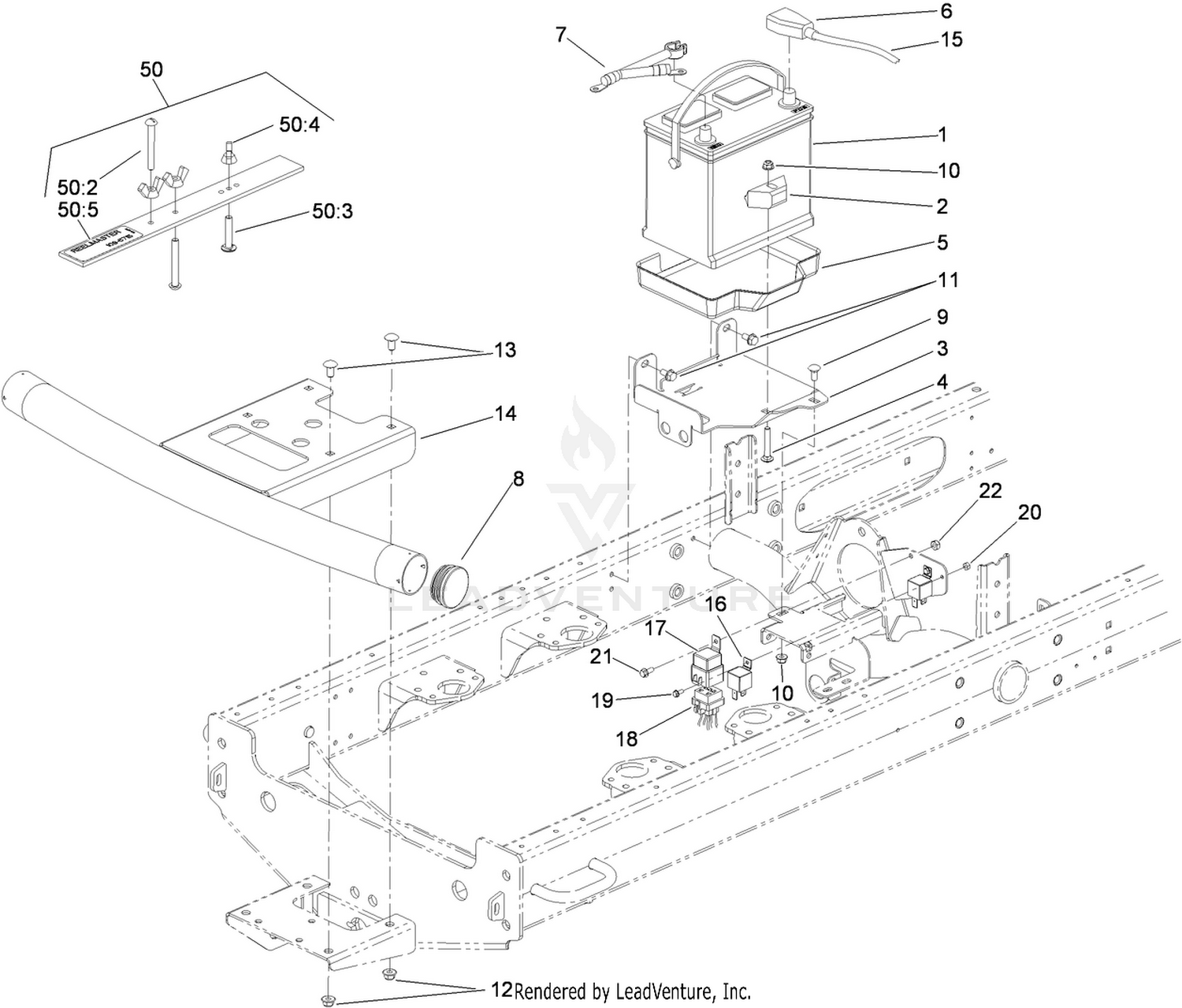 Battery and Bumper Assembly