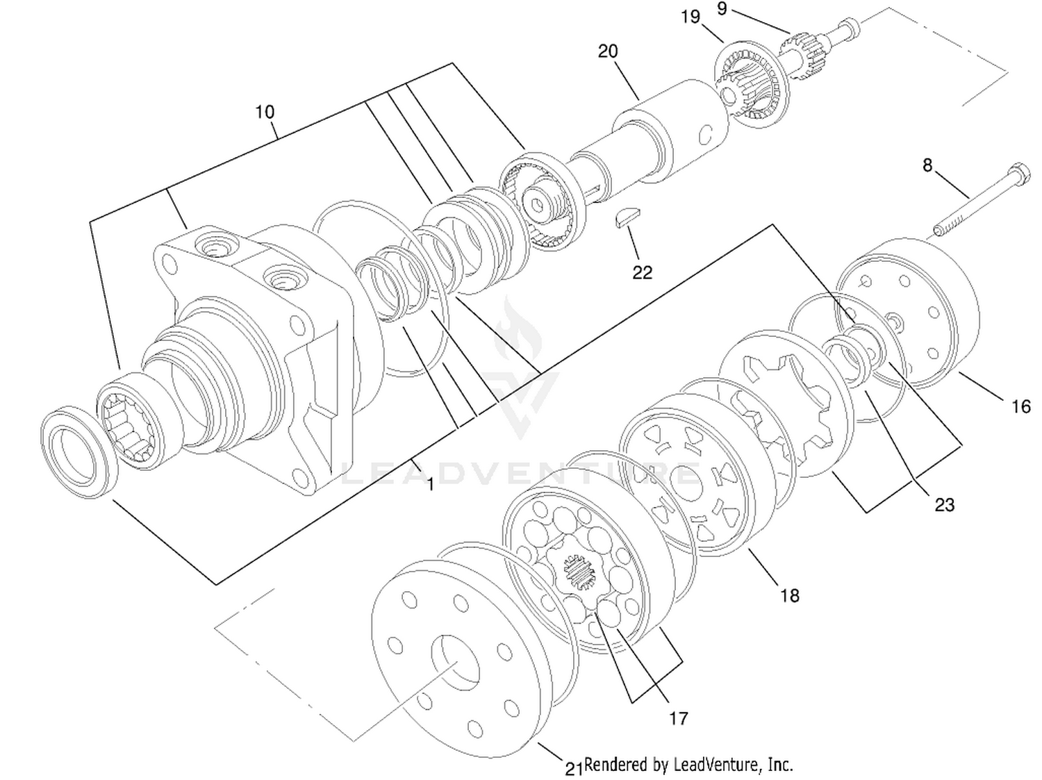 Hydraulic Motor Assembly No. 75-9990