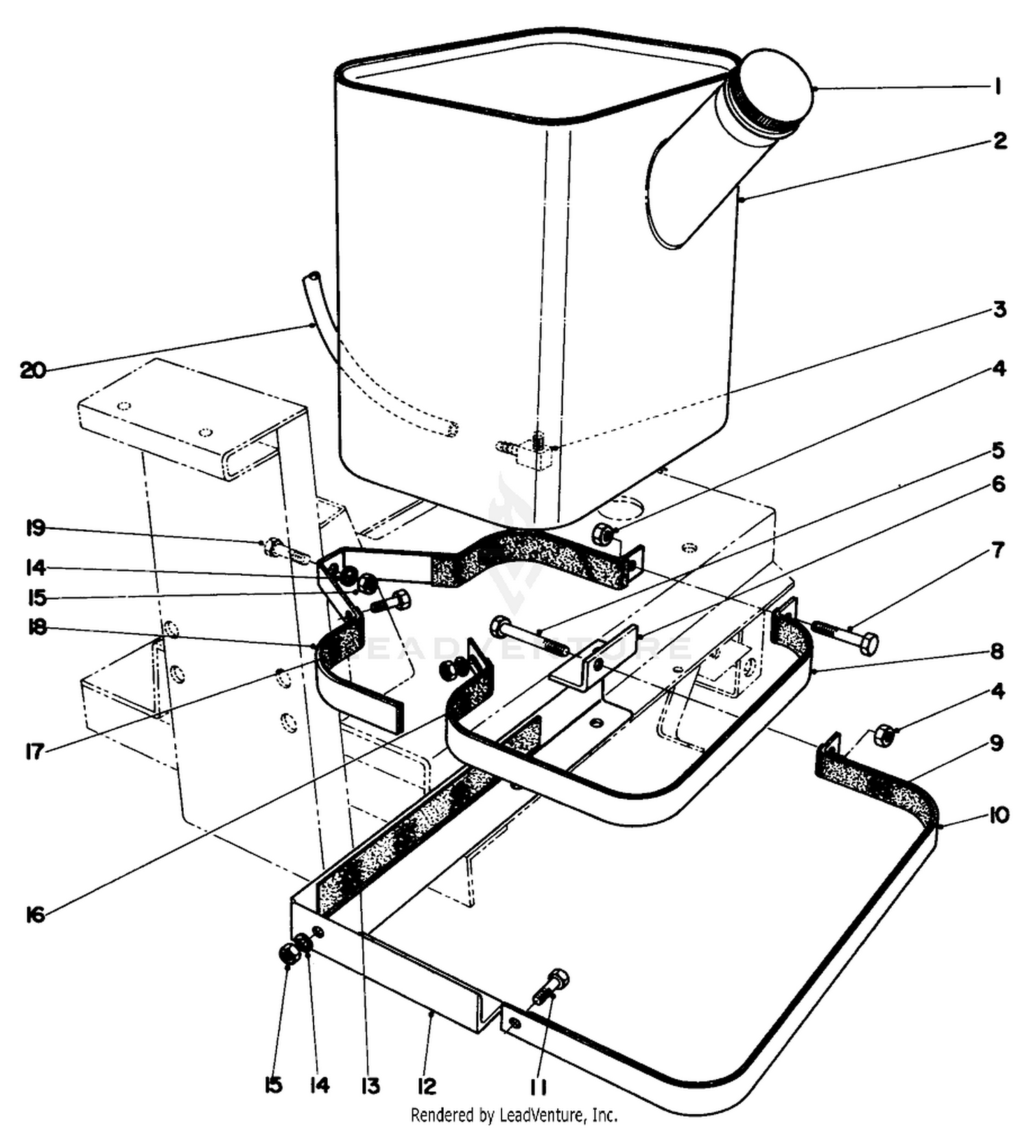GAS TANK AND MOUNTING BASE