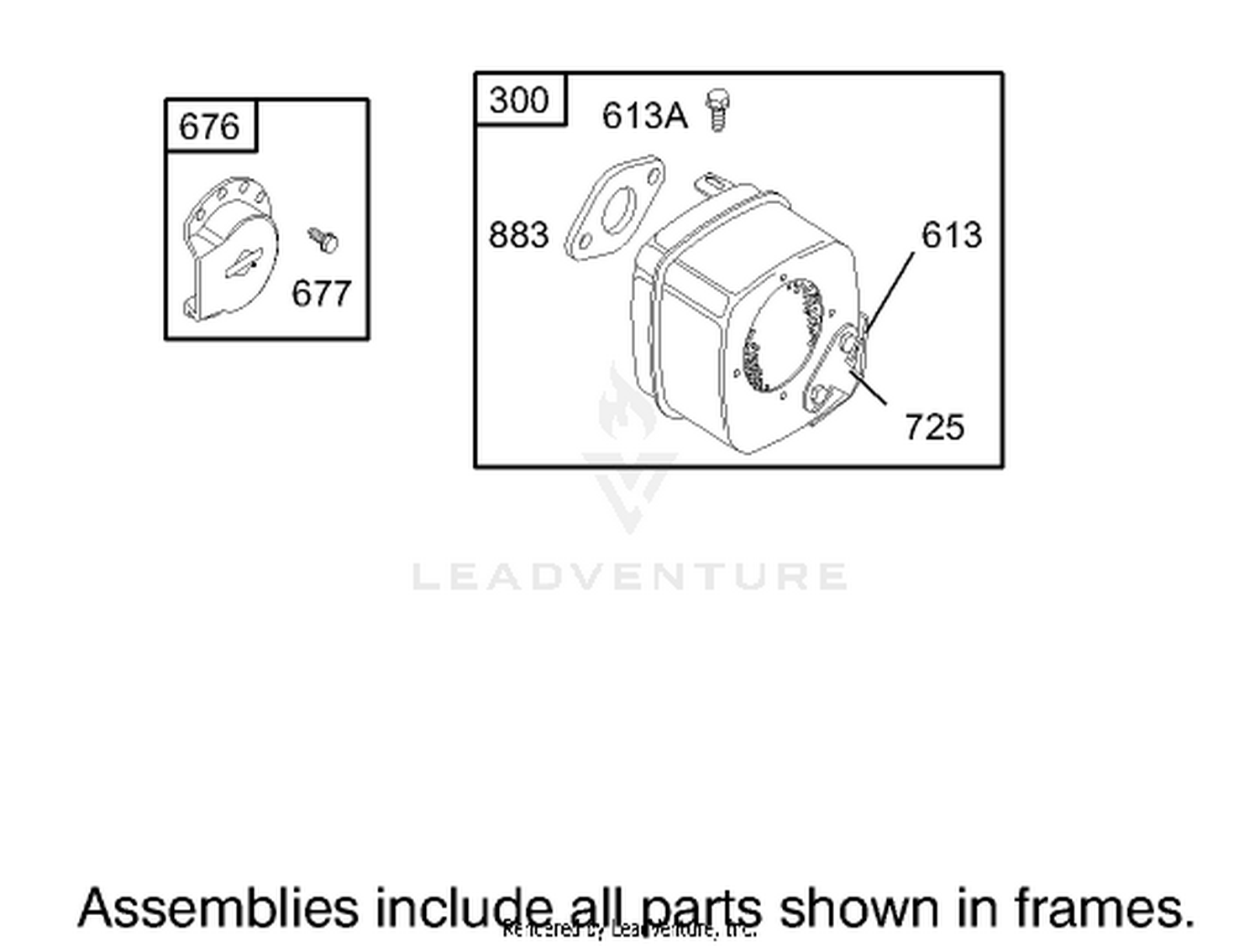 Muffler and Fuel Tank Assembly Engine Briggs and Stratton Model 28M707-1127-E1