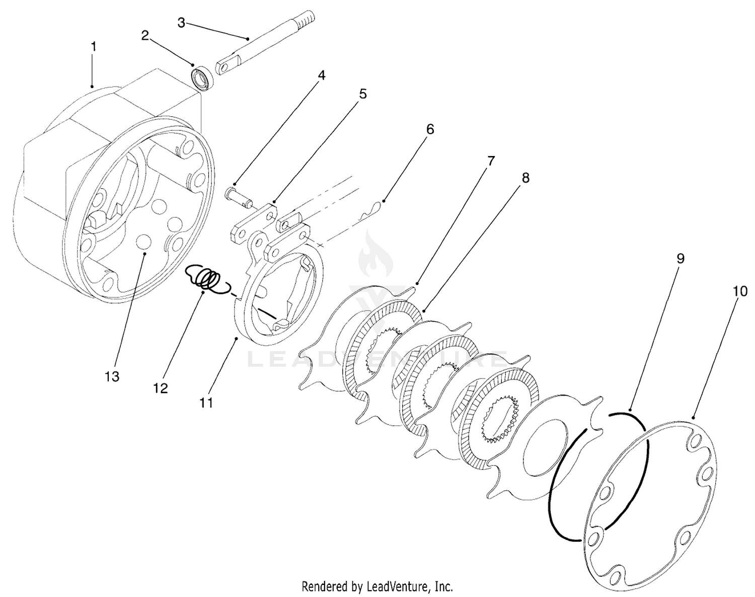 Brake Asm No. 92-7414 Rh  92-7417 Lh (shown)