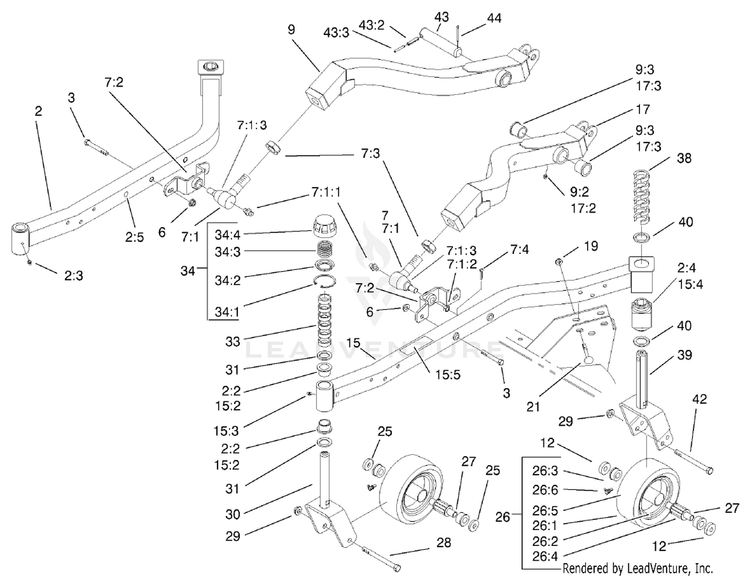 Lift Arm and Castor Arm Assembly